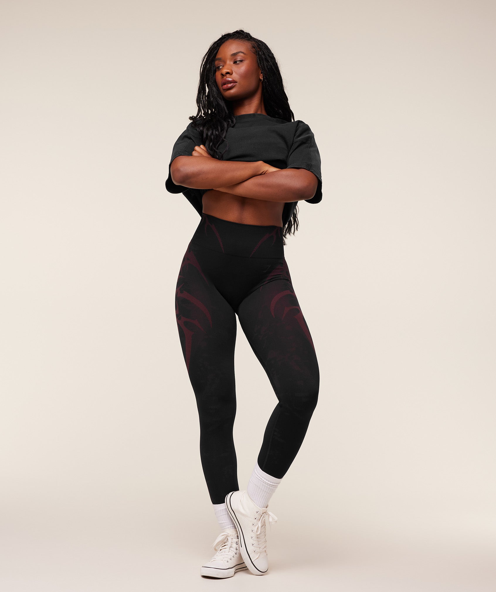 Women's Gymshark Pump Cover Structured Fleece Top Black
