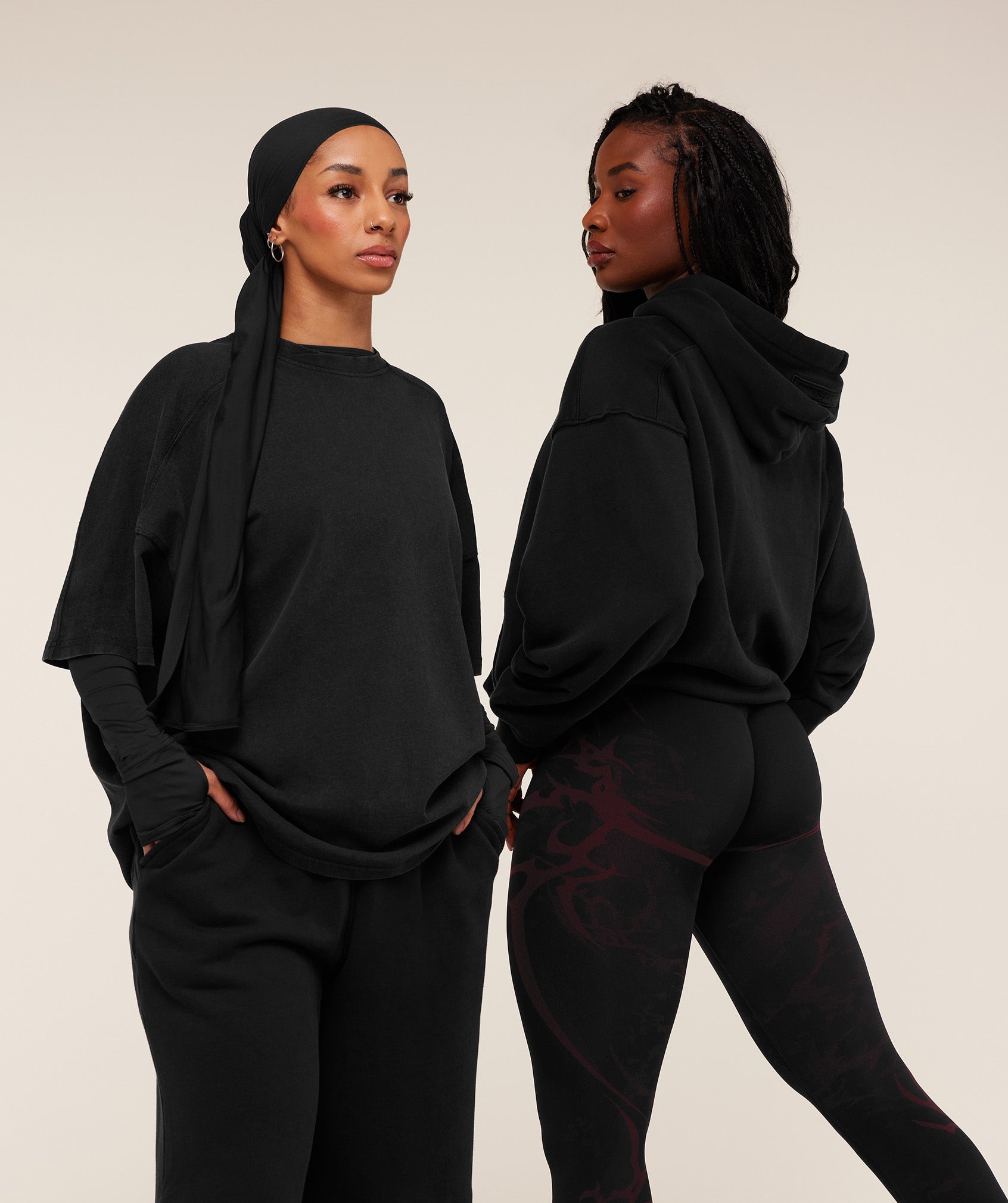 Women's Gymshark Pump Cover Structured Fleece Top Black