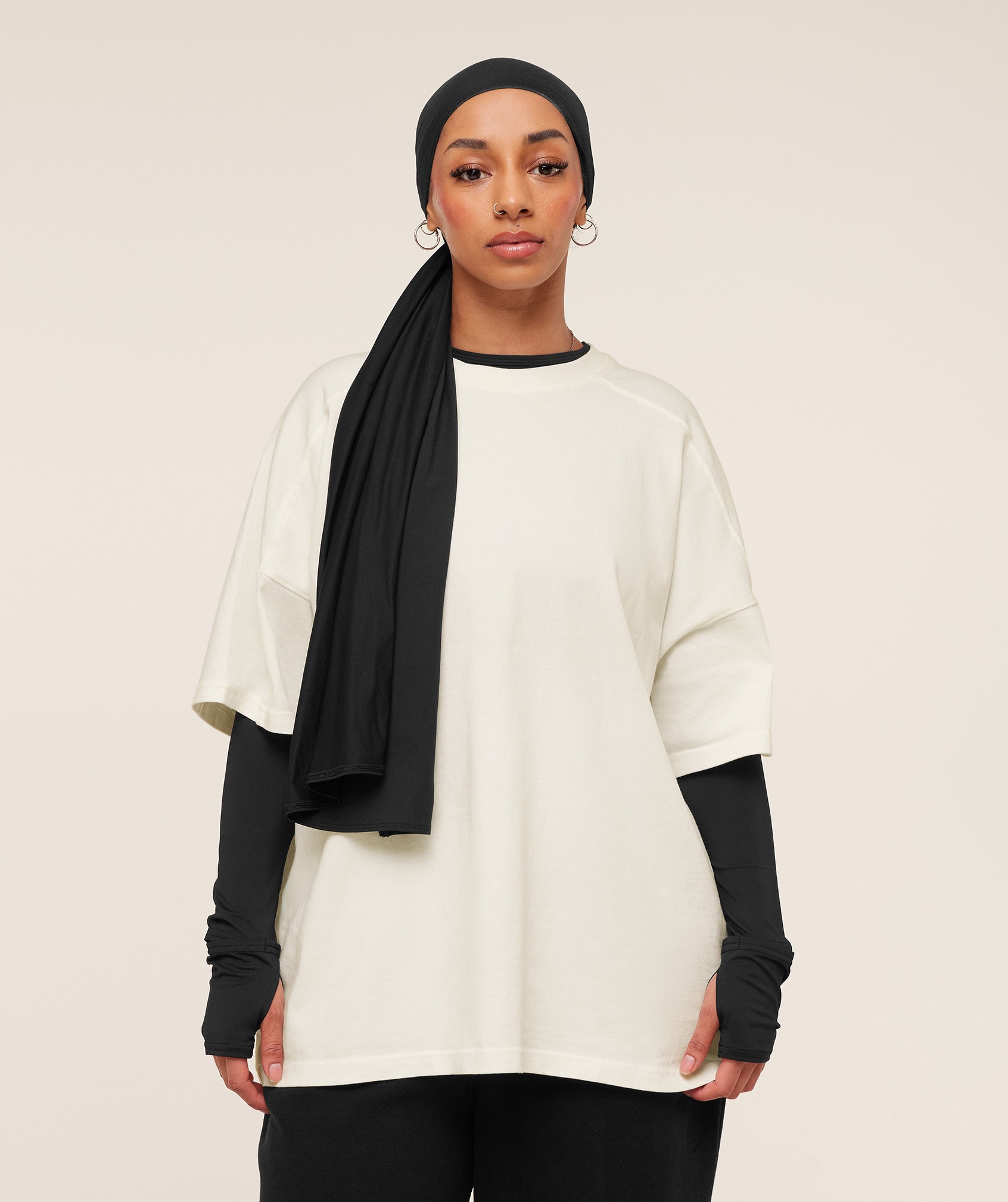 Women's Gymshark Pump Cover Structured Fleece Top Soft White