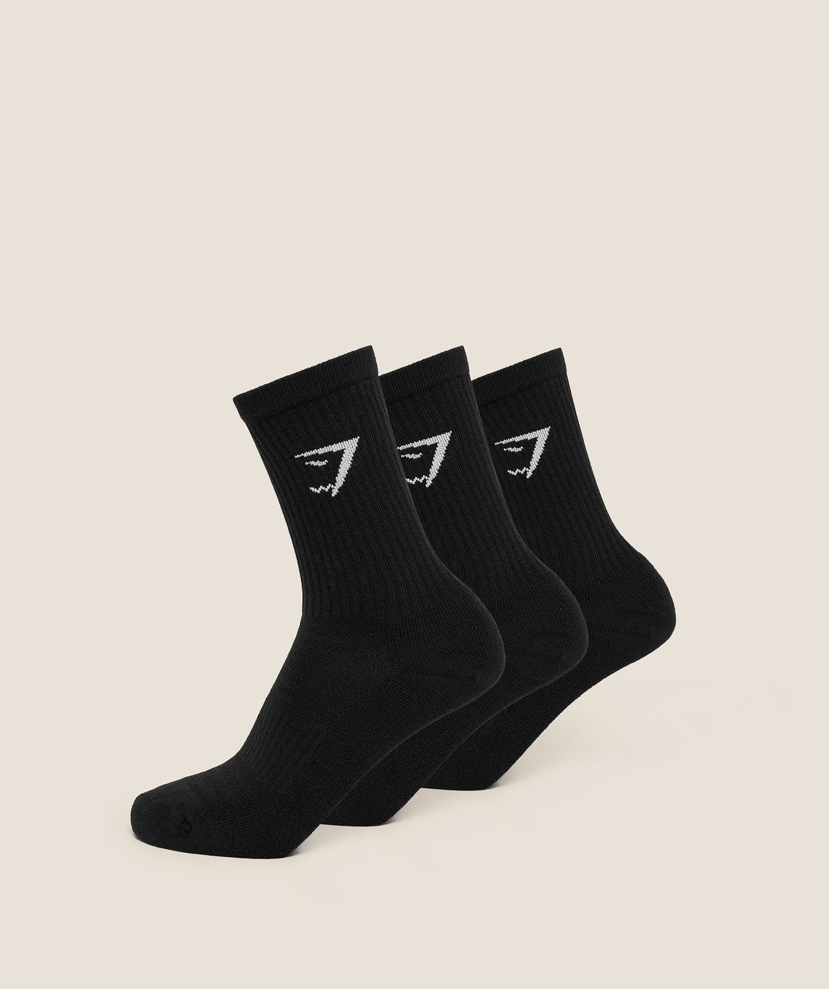 Women's Gymshark Crew Socks 3Pk Gs Black