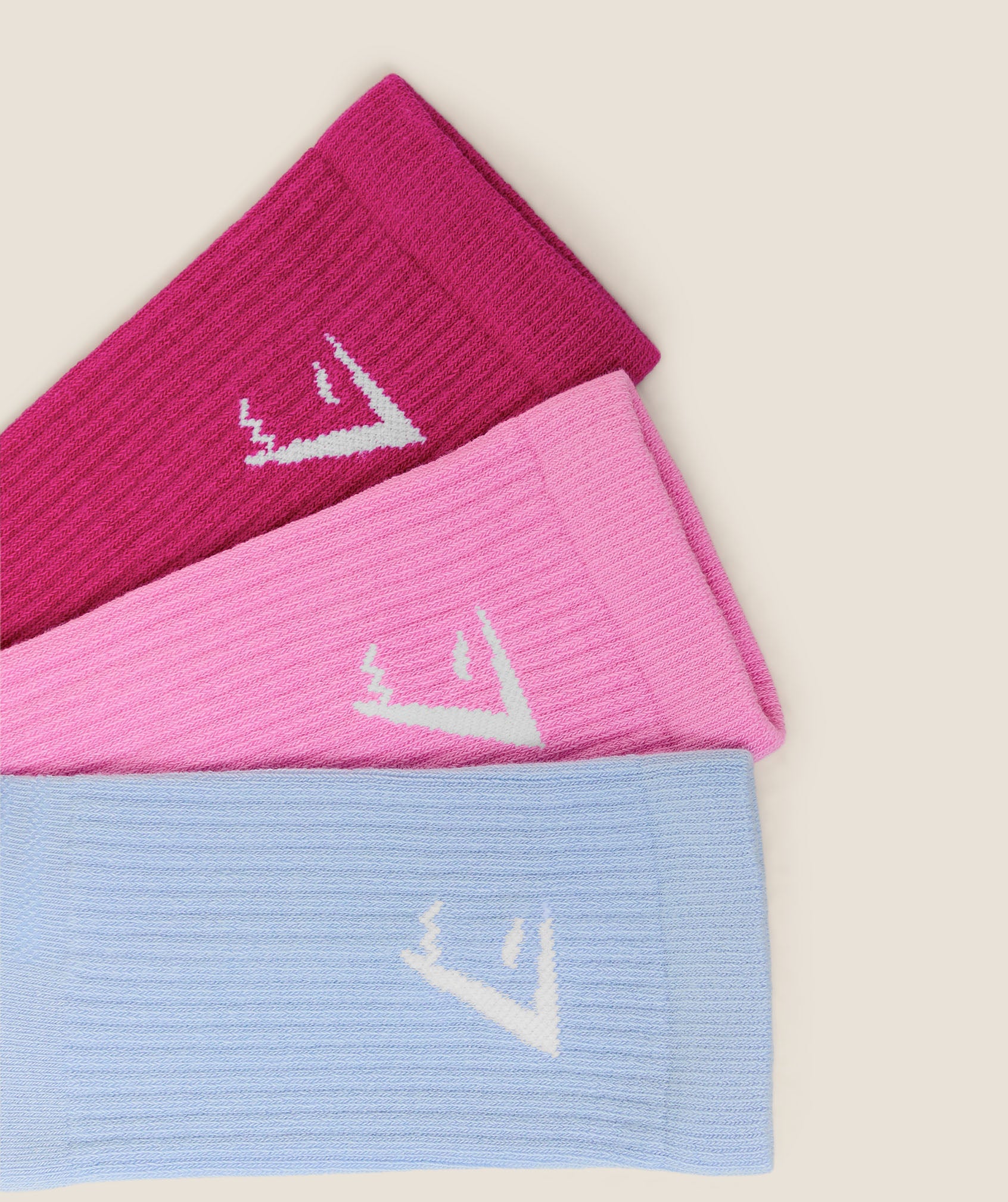 Women's Gymshark Crew Socks 3Pk Chilled Blue