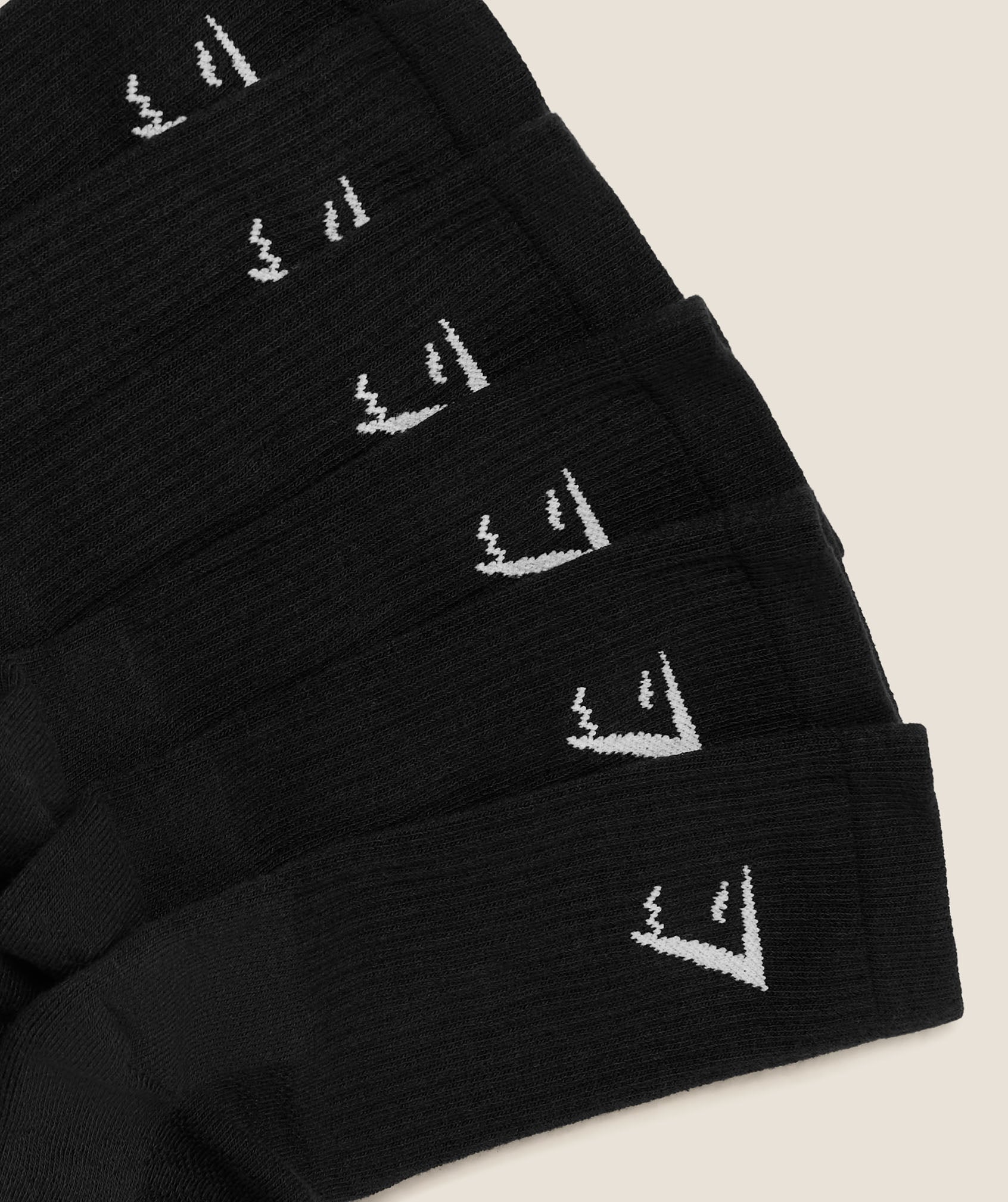 Women's Gymshark Crew Socks 6Pk Gs Black