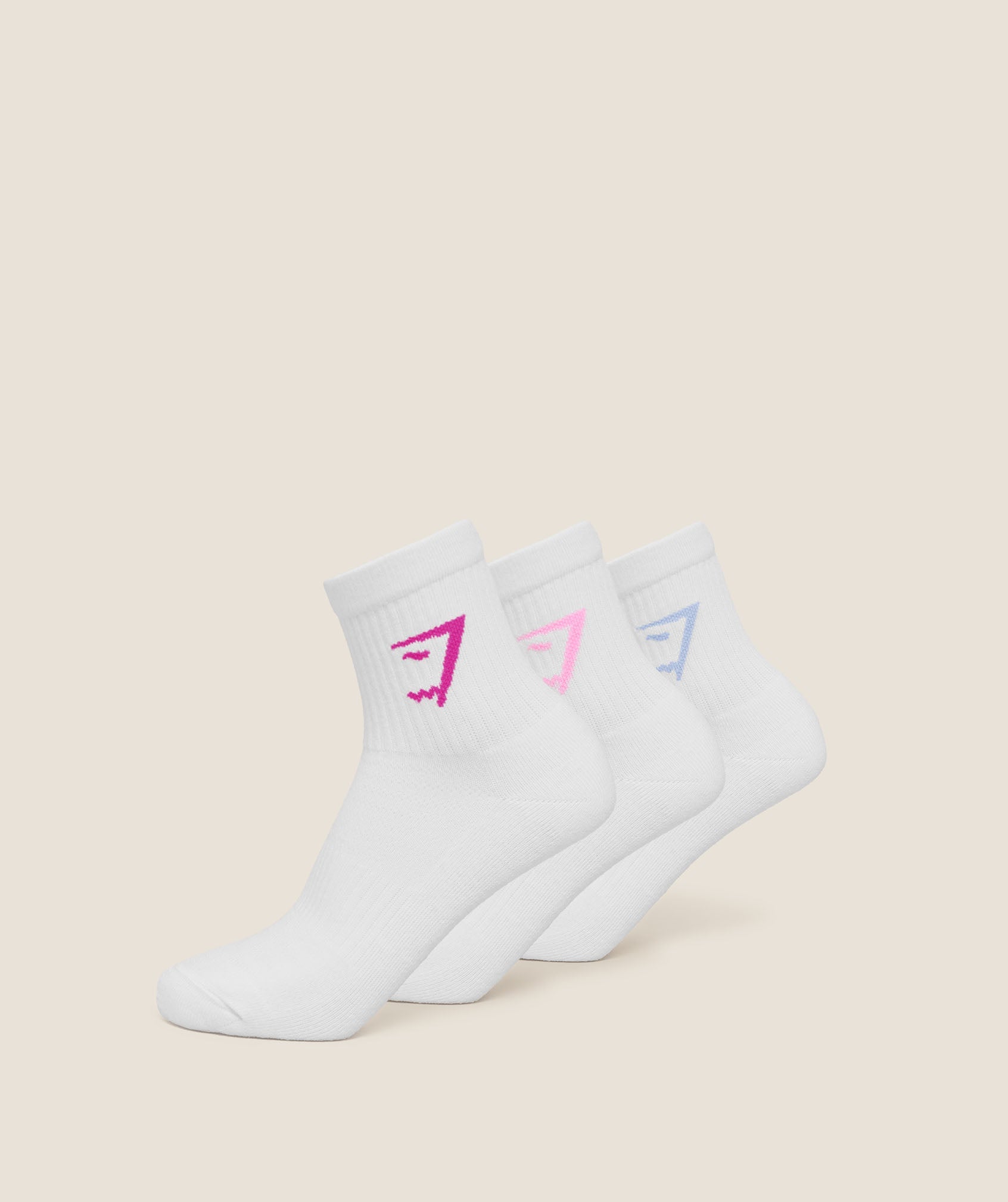 Women's Gymshark Midi Socks 3Pk White