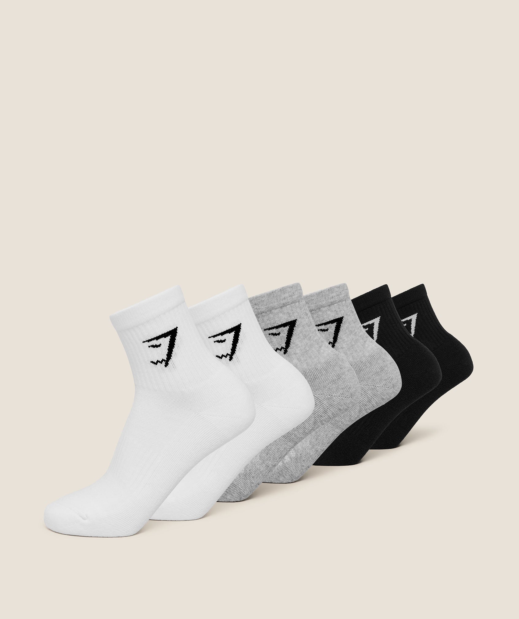 Women's Gymshark Midi Socks 6Pk White