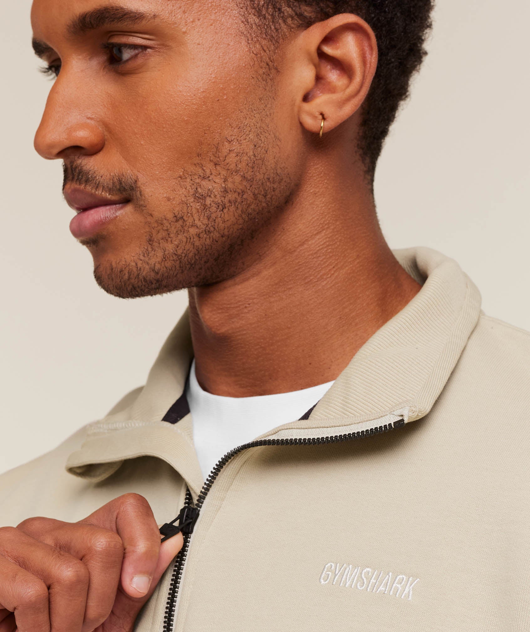 Gymshark Rest Day Sweats 1/4 Zip Pebble Grey