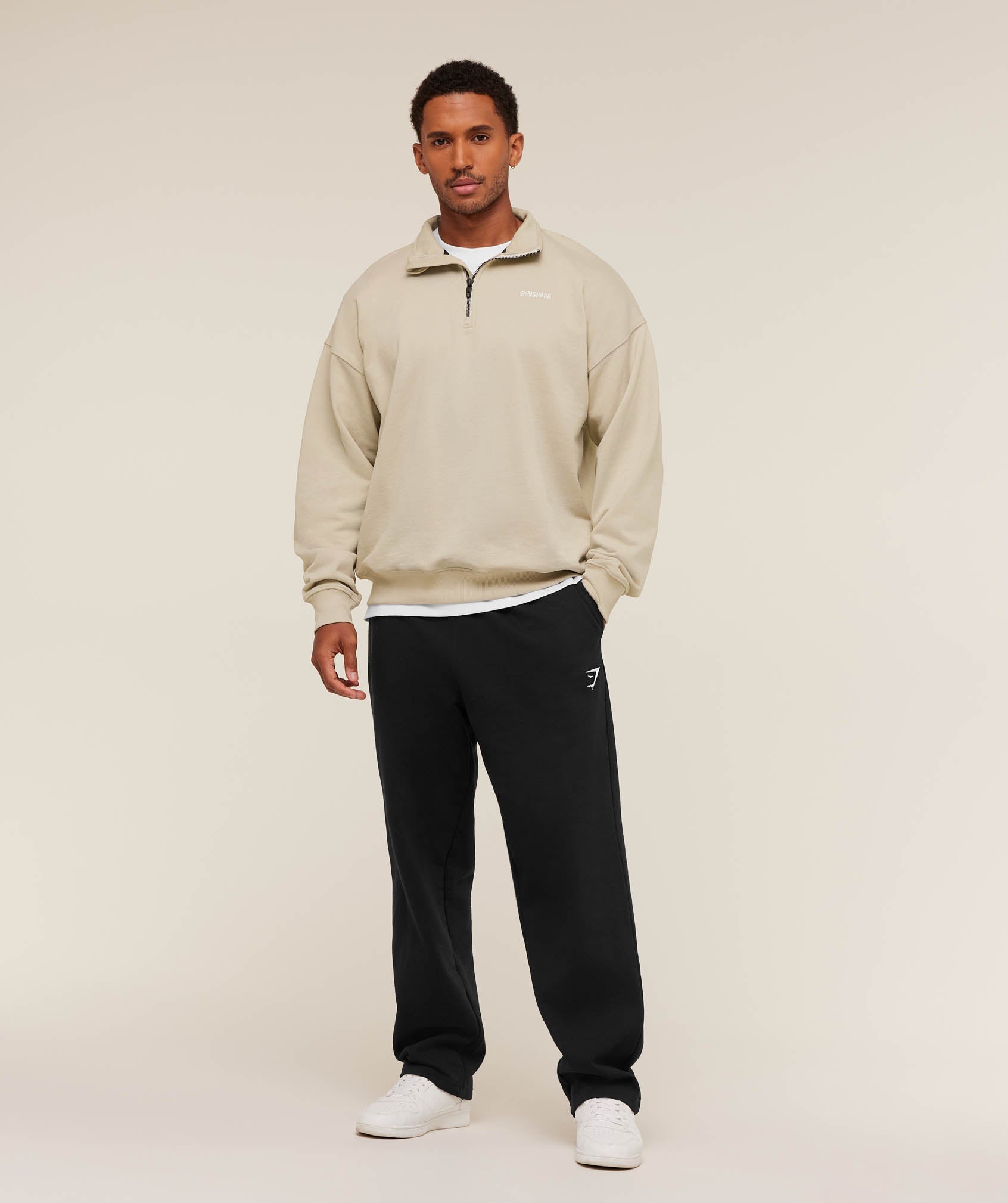 Gymshark Rest Day Sweats 1/4 Zip Pebble Grey