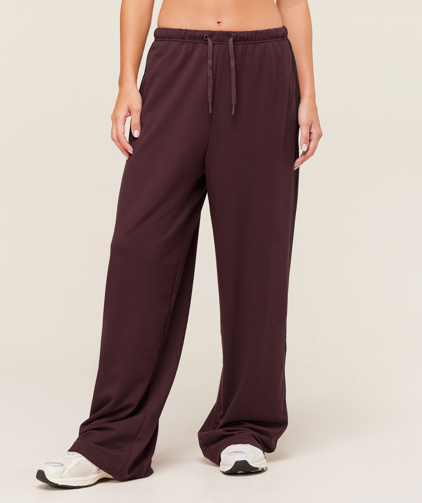 Women's Gymshark Retro Stripe Snap Pants Cherry Purple
