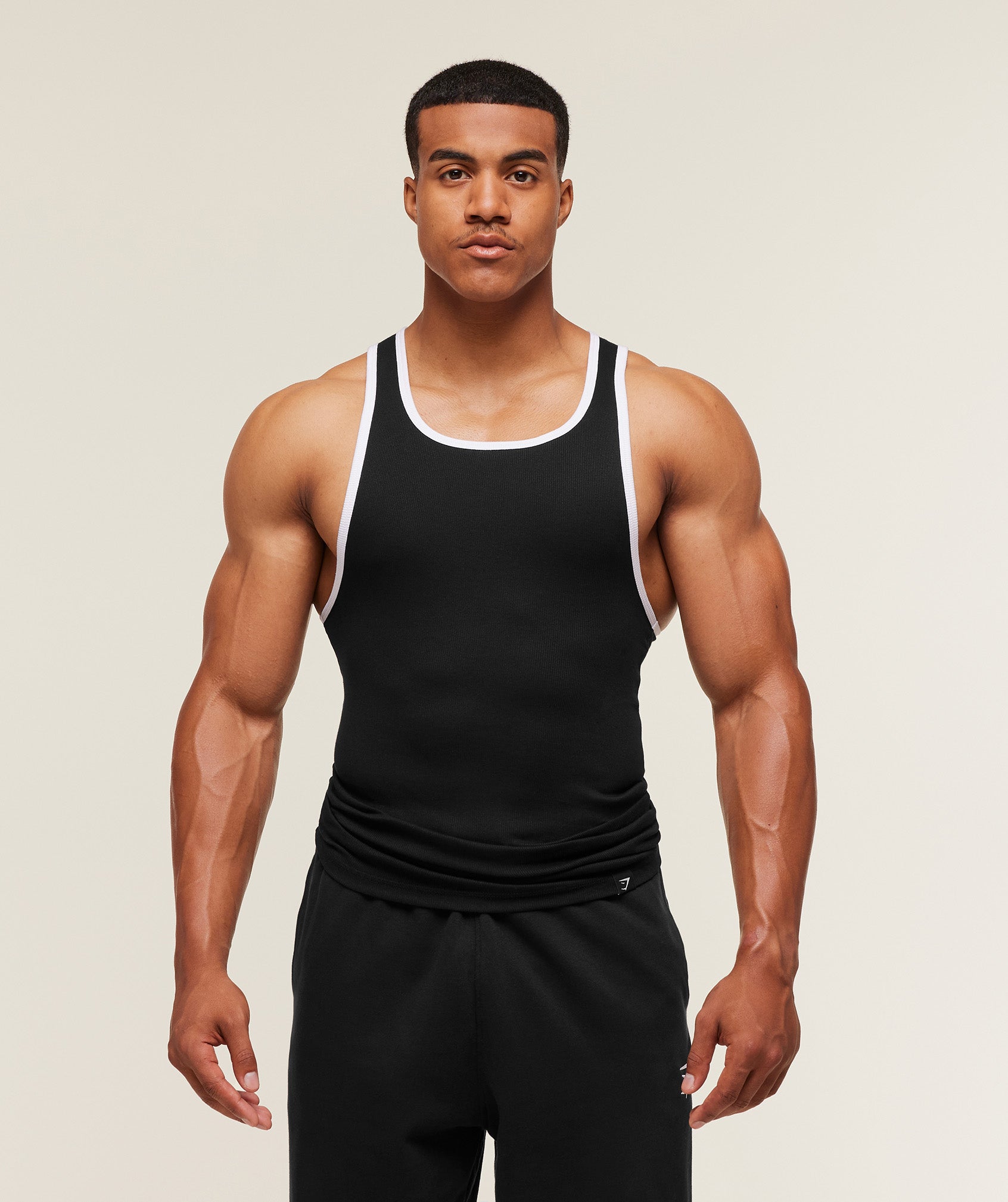 Gymshark Ribbed Tank 1Pk Black