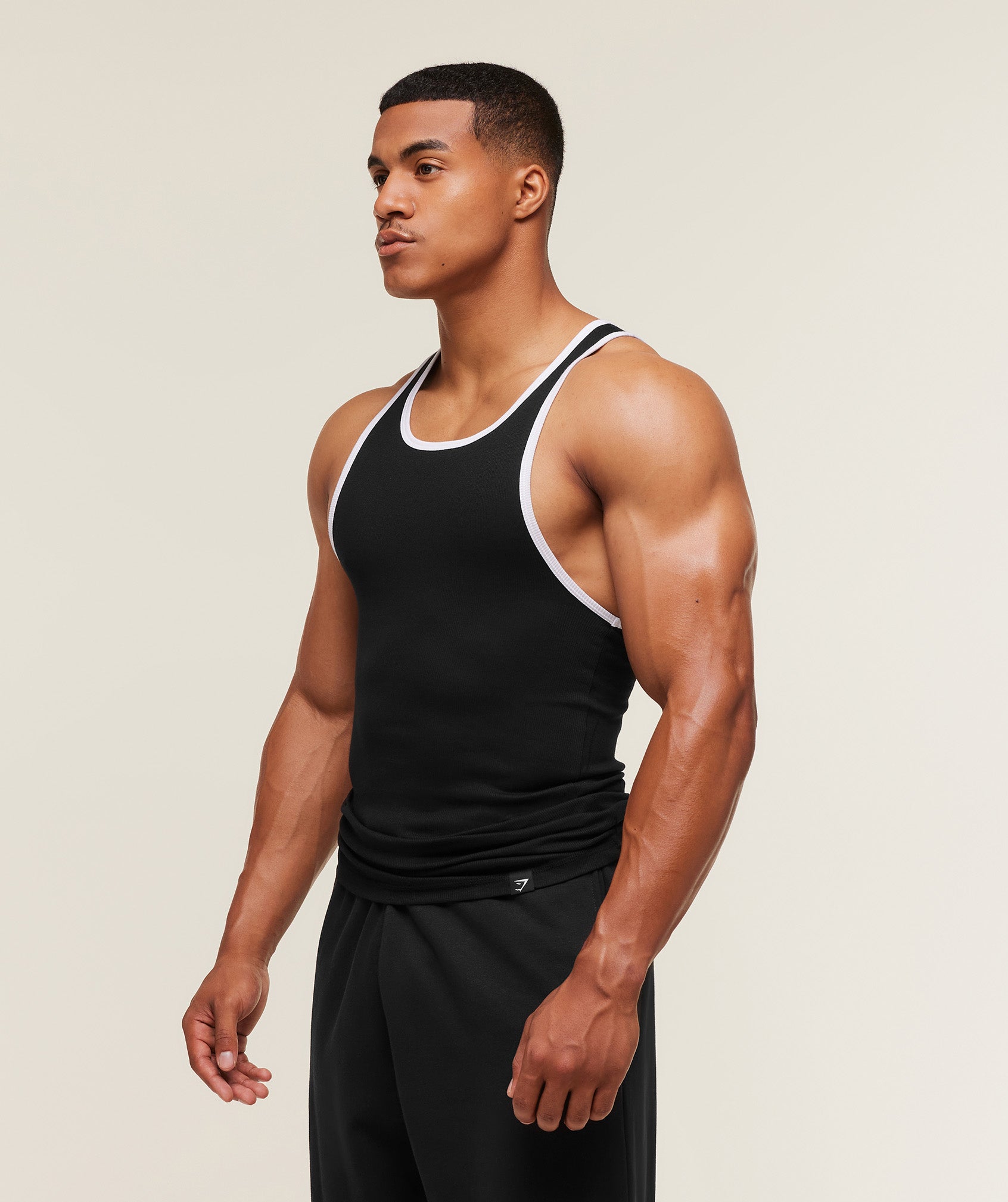 Gymshark Ribbed Tank 1Pk Black