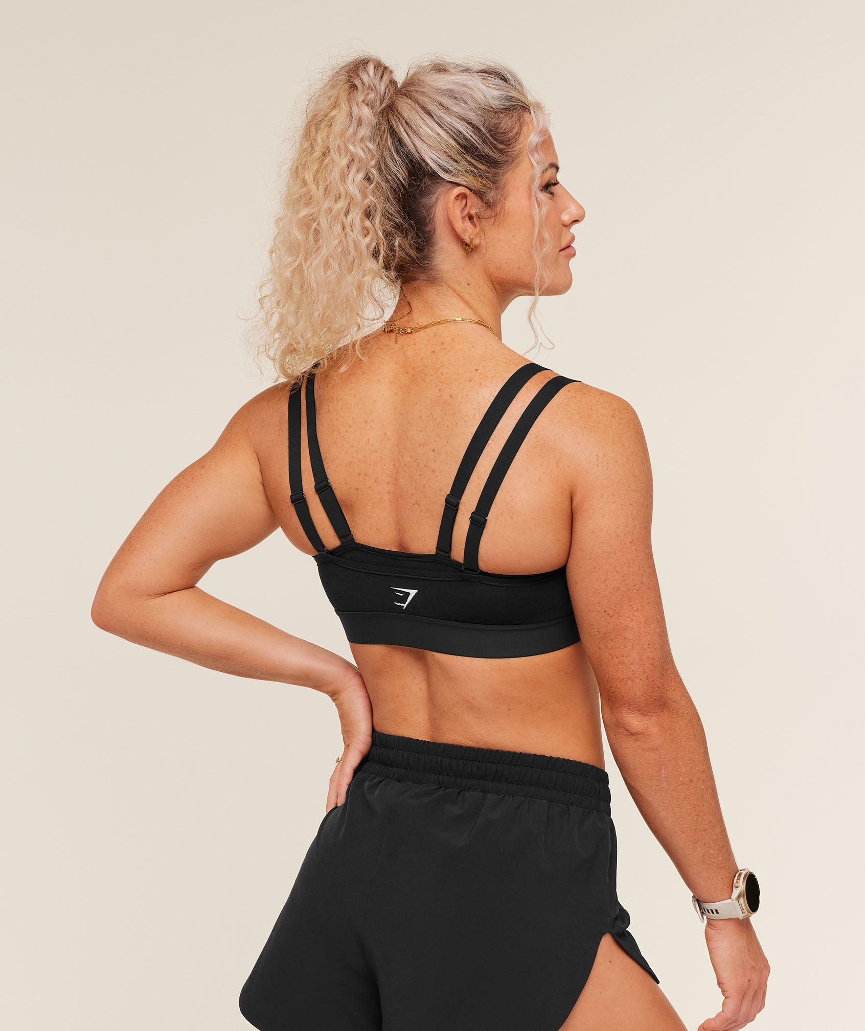 Women's Gymshark Interval Seamless Medium Support Sports Bra Black