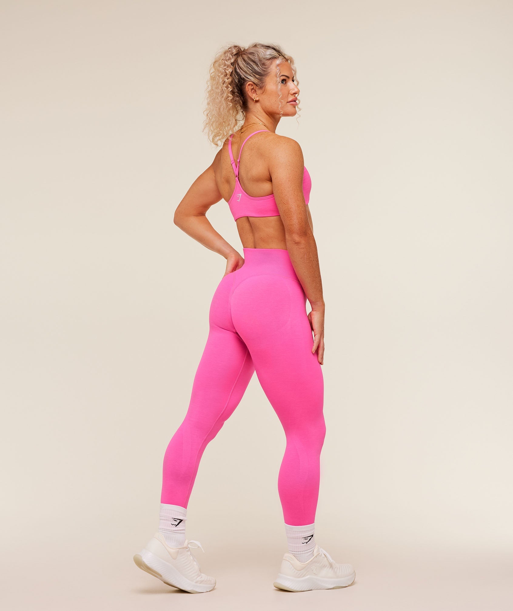 Women's Gymshark Interval Seamless Leggings Electric Pink