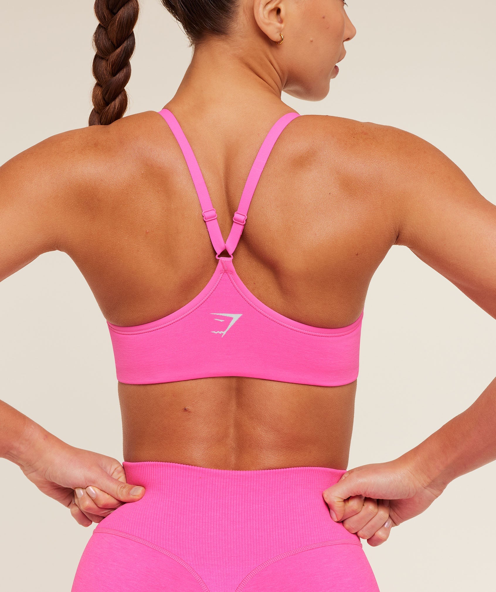 Women's Gymshark Interval Seamless Light Support Sports Bra Electric Pink