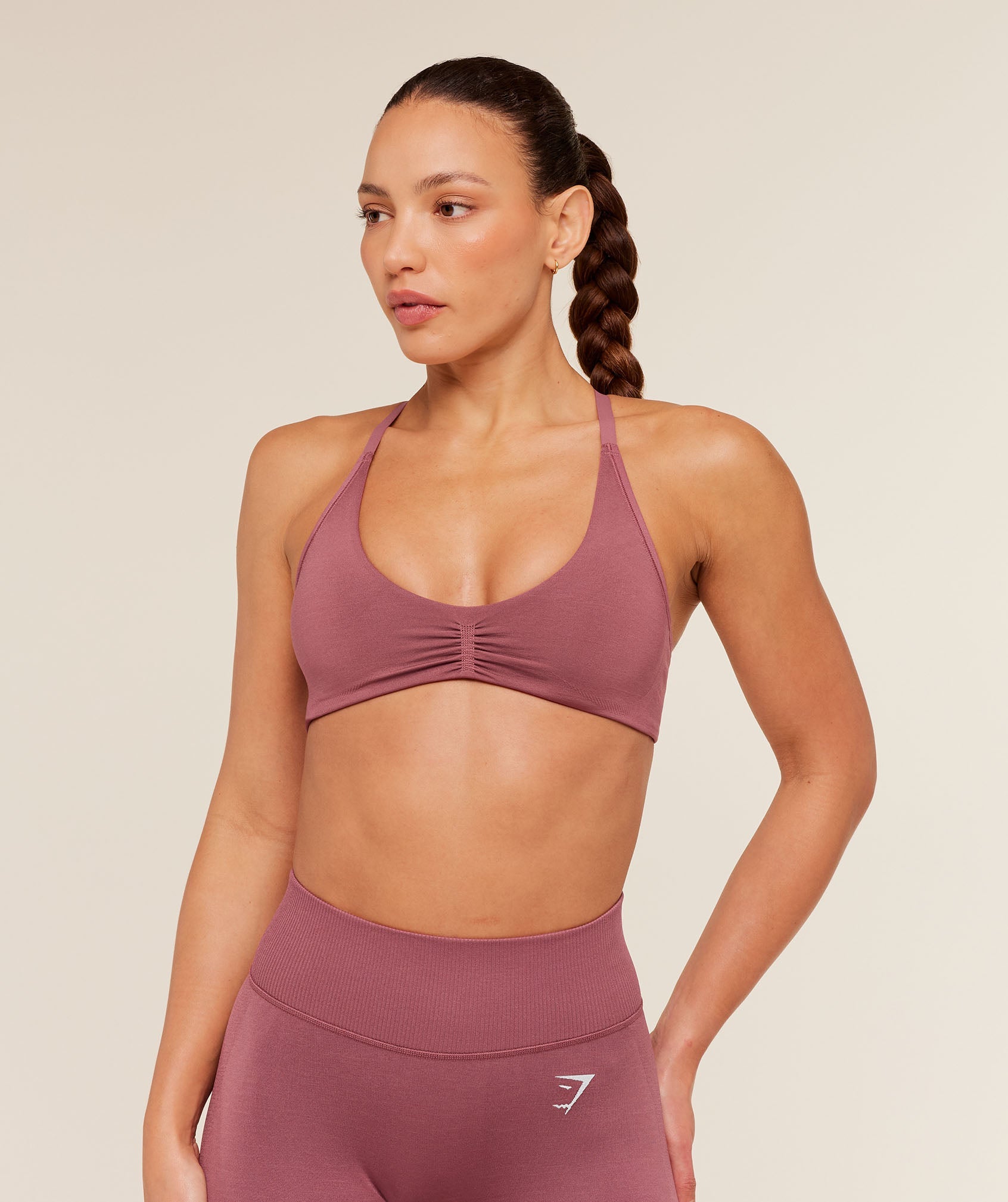 Women's Gymshark Interval Seamless Light Support Sports Bra Reset Pink
