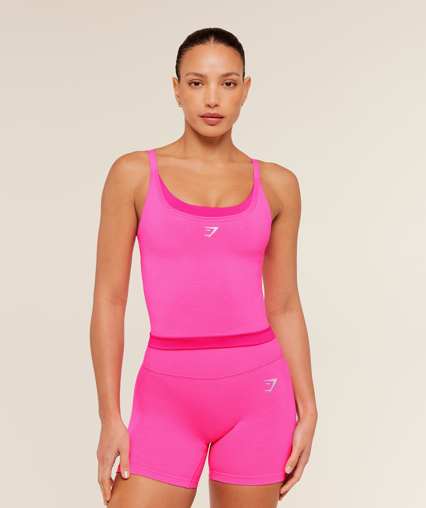 Women's Gymshark Interval Seamless Midi Tank Electric Pink