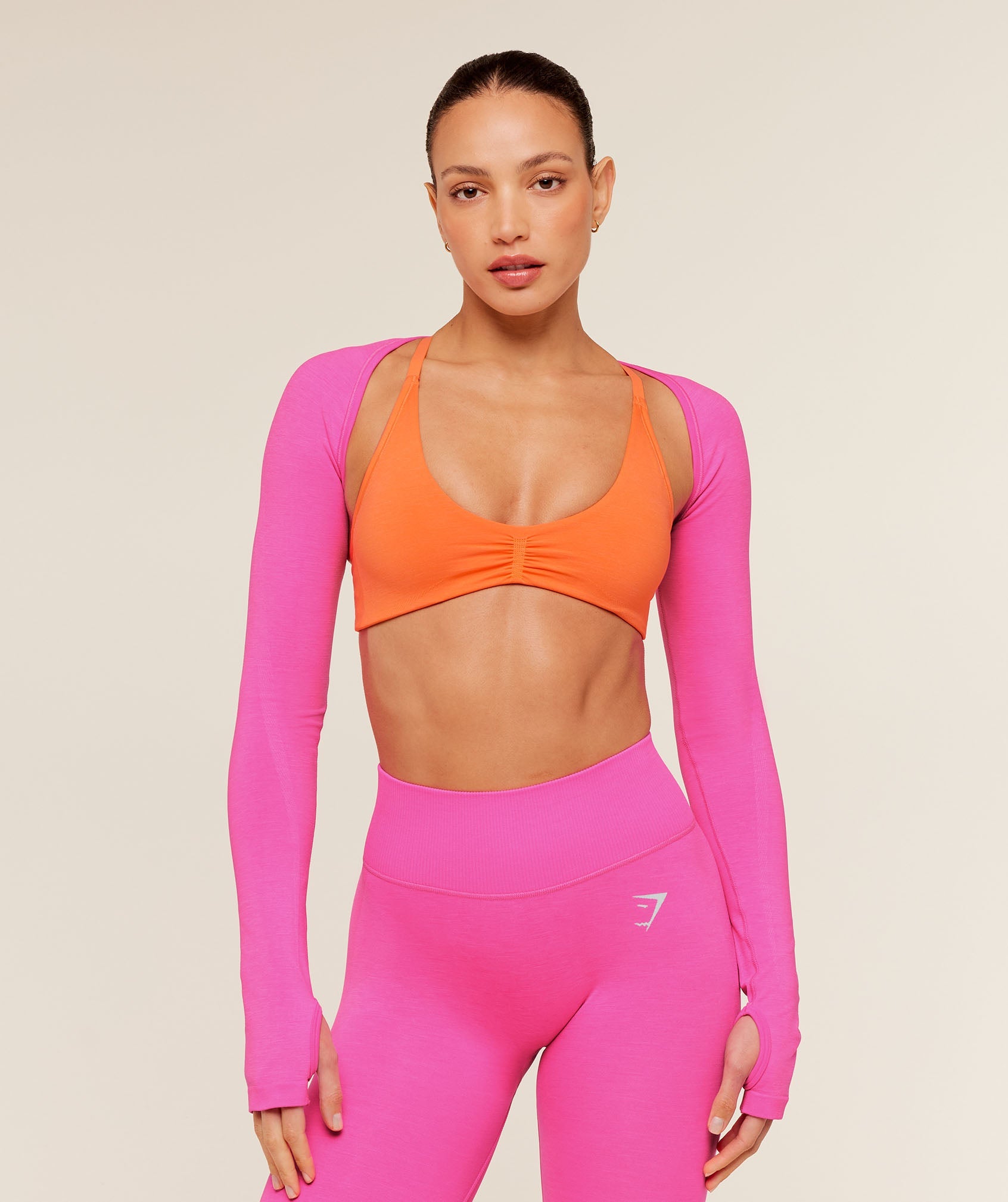 Women's Gymshark Interval Seamless Shrug Electric Pink