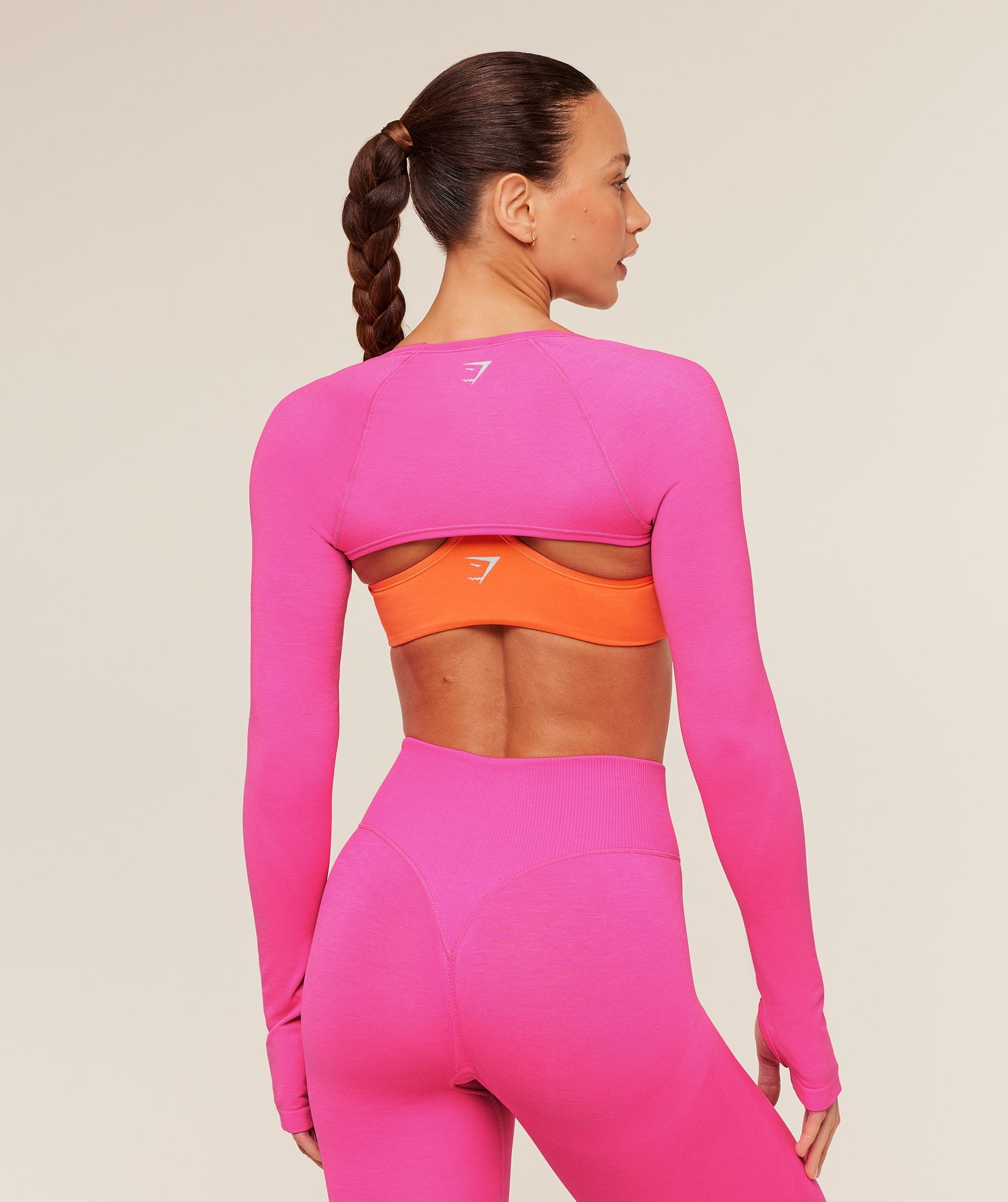Women's Gymshark Interval Seamless Shrug Electric Pink