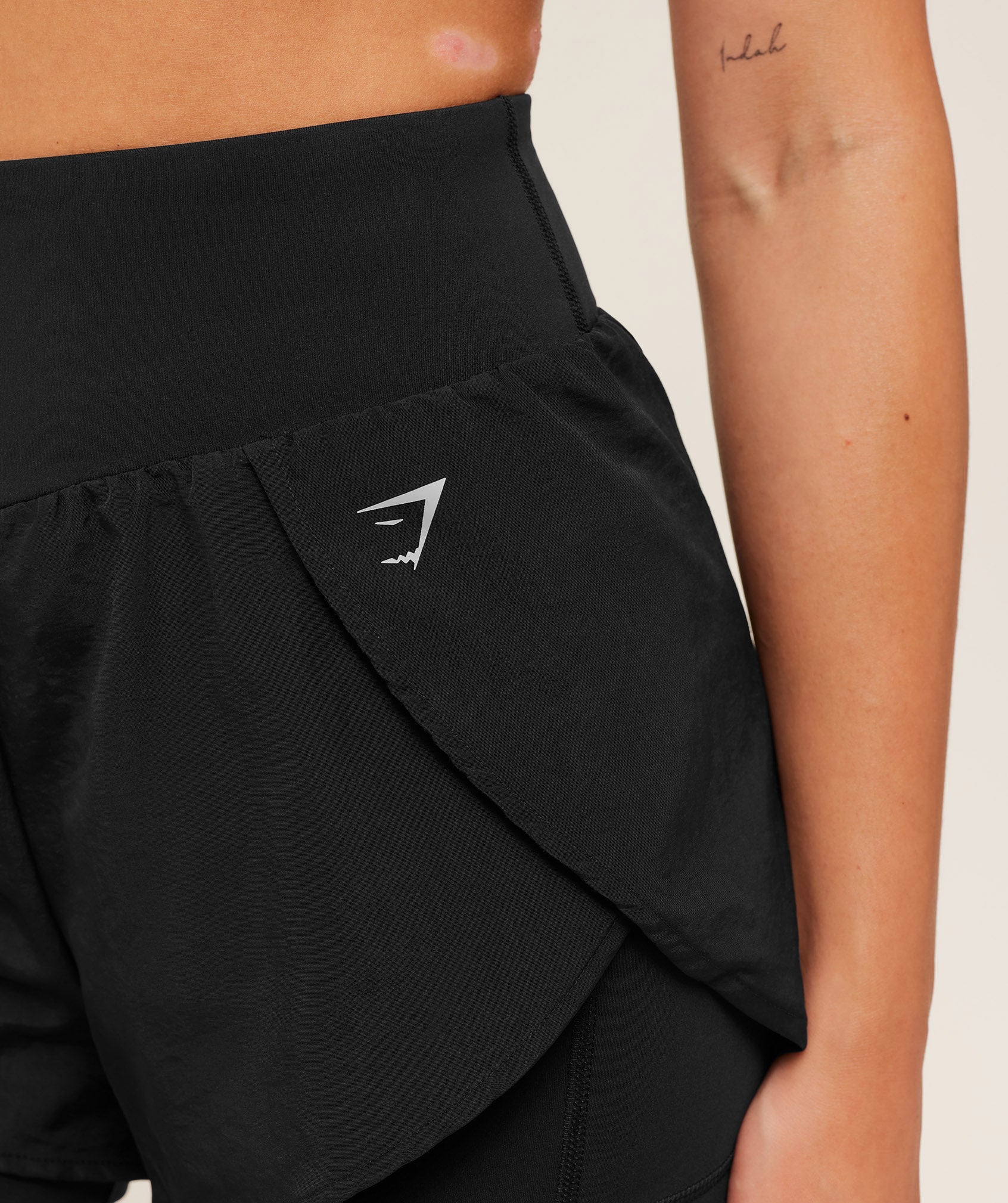 Women's Gymshark Running 2-In-1 Shorts Black