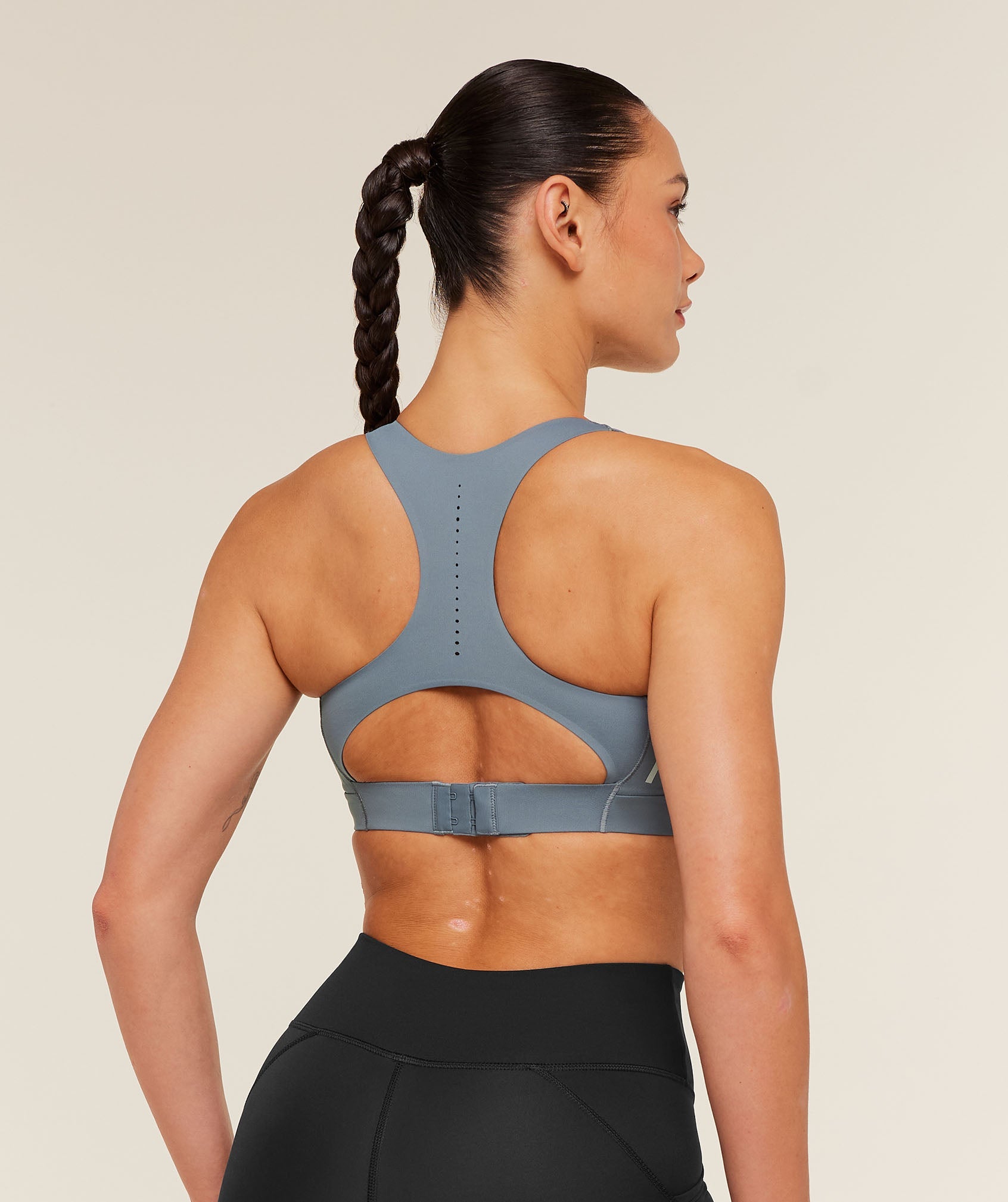 Women's Gymshark Medium Support Running Sports Bra Iron Blue
