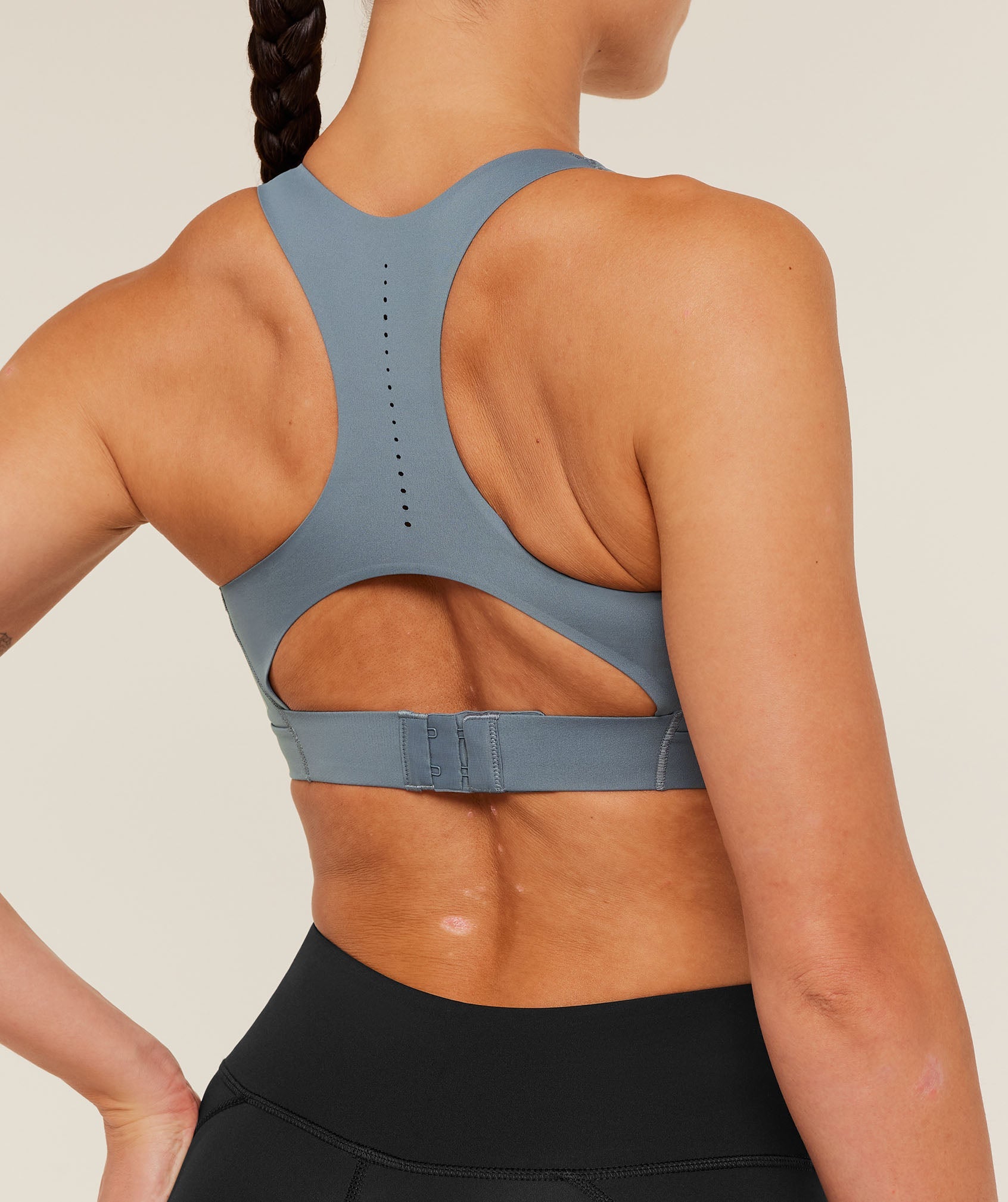 Women's Gymshark Medium Support Running Sports Bra Iron Blue