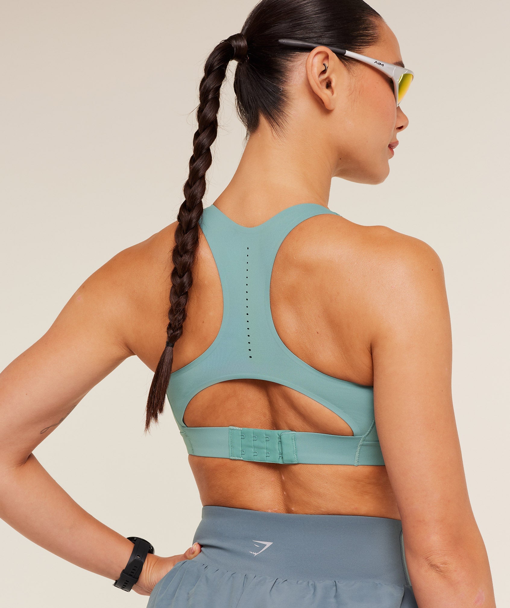Women's Gymshark Medium Support Running Sports Bra Gs Storm Blue
