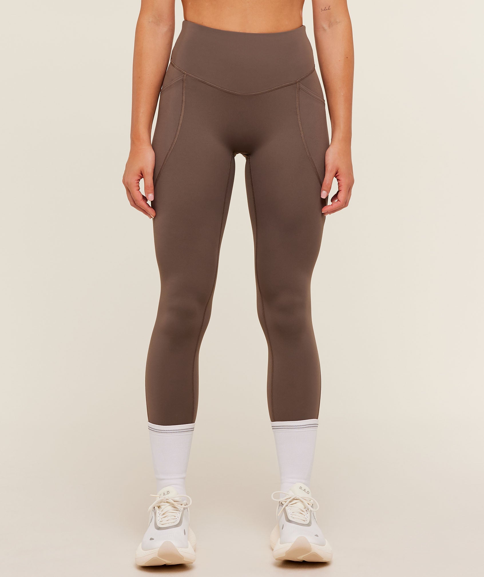 Women's Gymshark Running Pocket Leggings Camo Brown