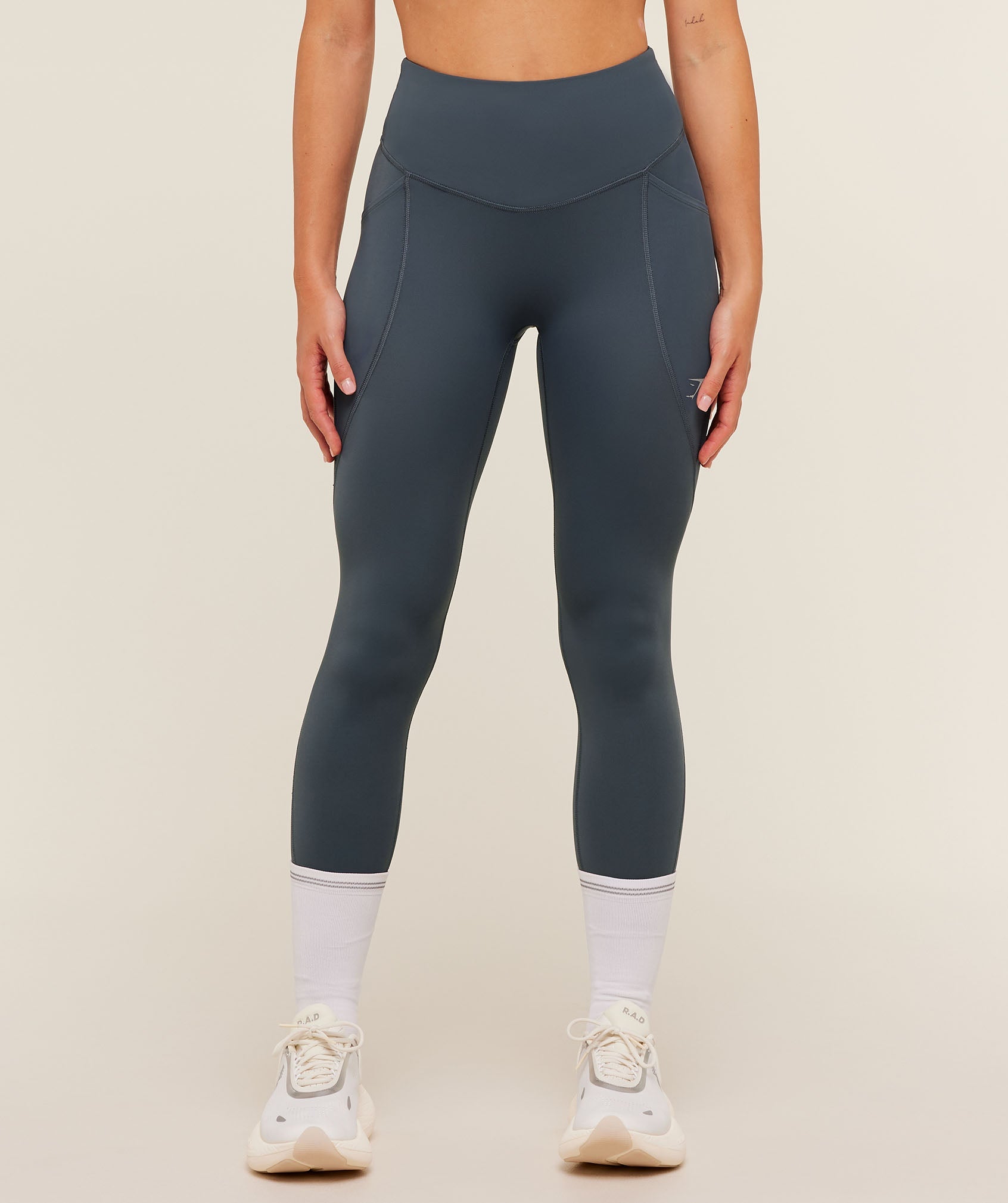 Women's Gymshark Running Pocket Leggings Titanium Blue