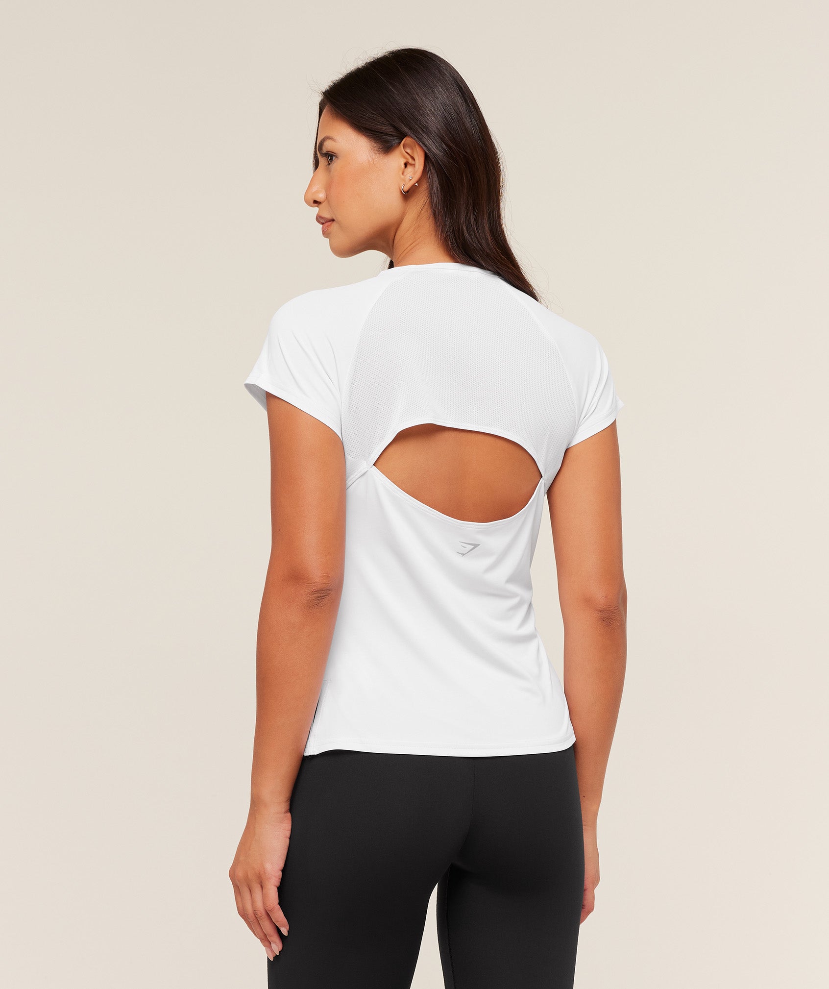 Women's Gymshark Running Back Vent T-Shirt White