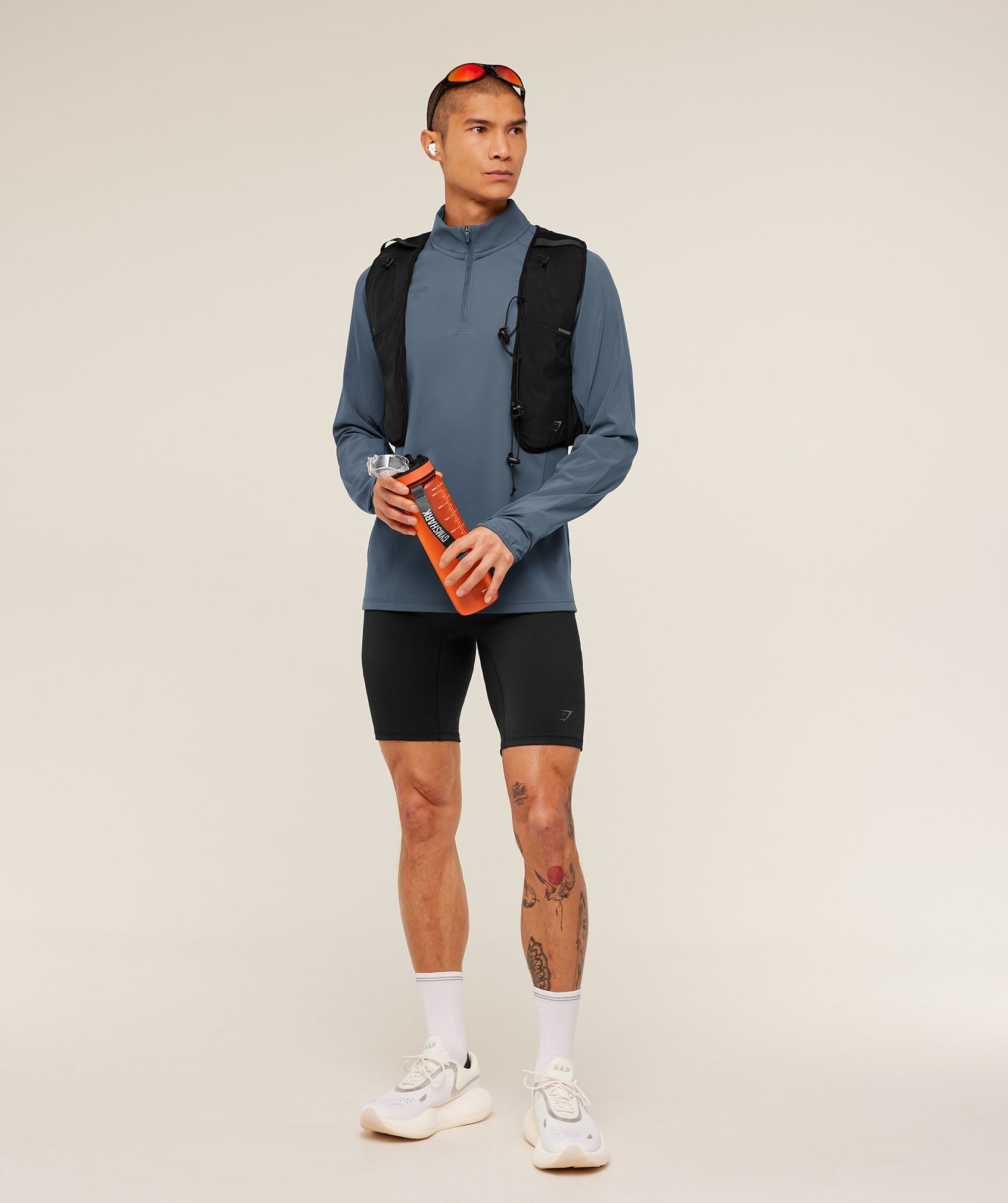 Gymshark Running Elite 1/4 Zip Titanium Blue
