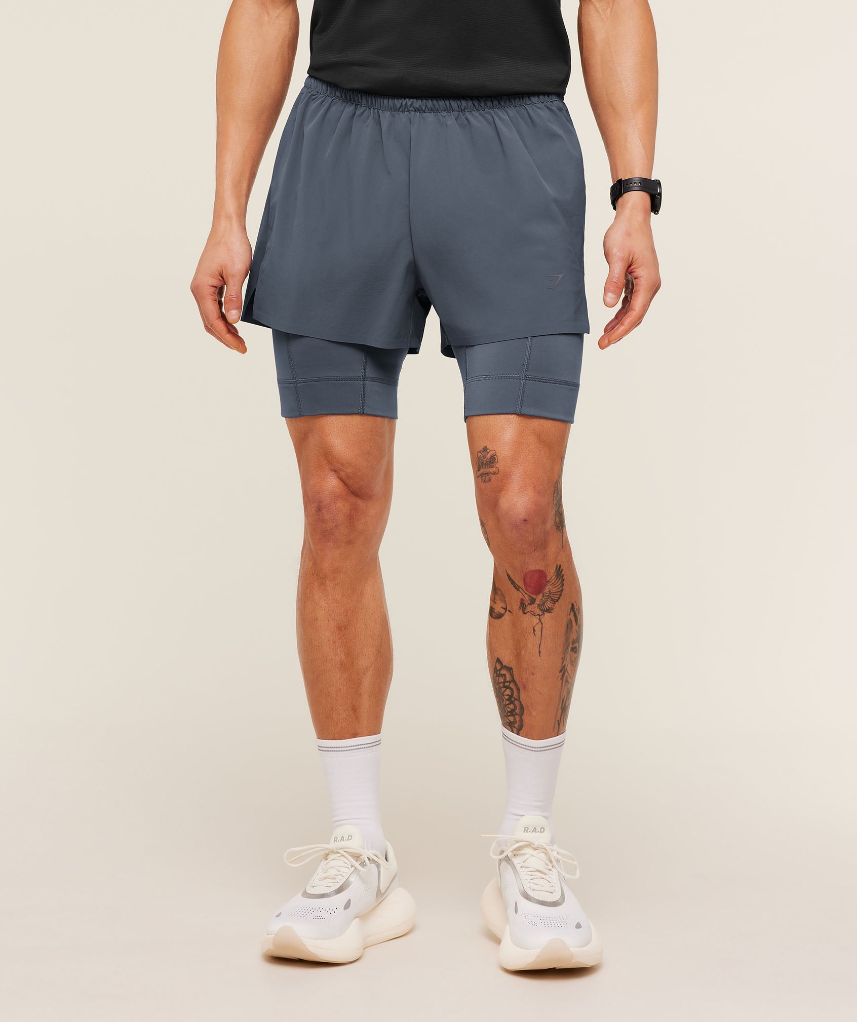Gymshark Running Elite 2 In 1 5" Shorts Titanium Blue