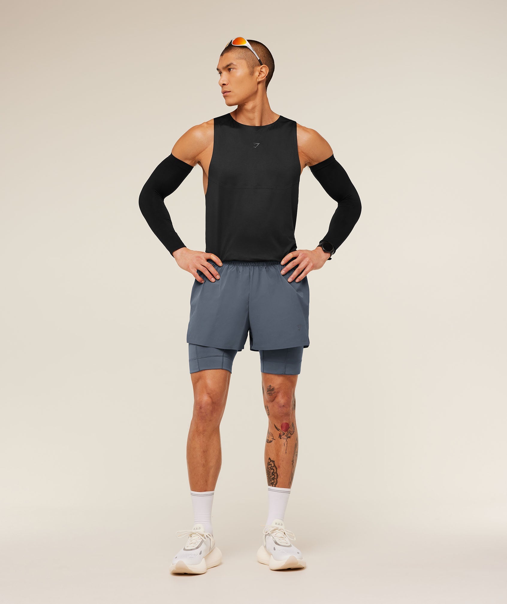 Gymshark Running Elite 2 In 1 5" Shorts Titanium Blue