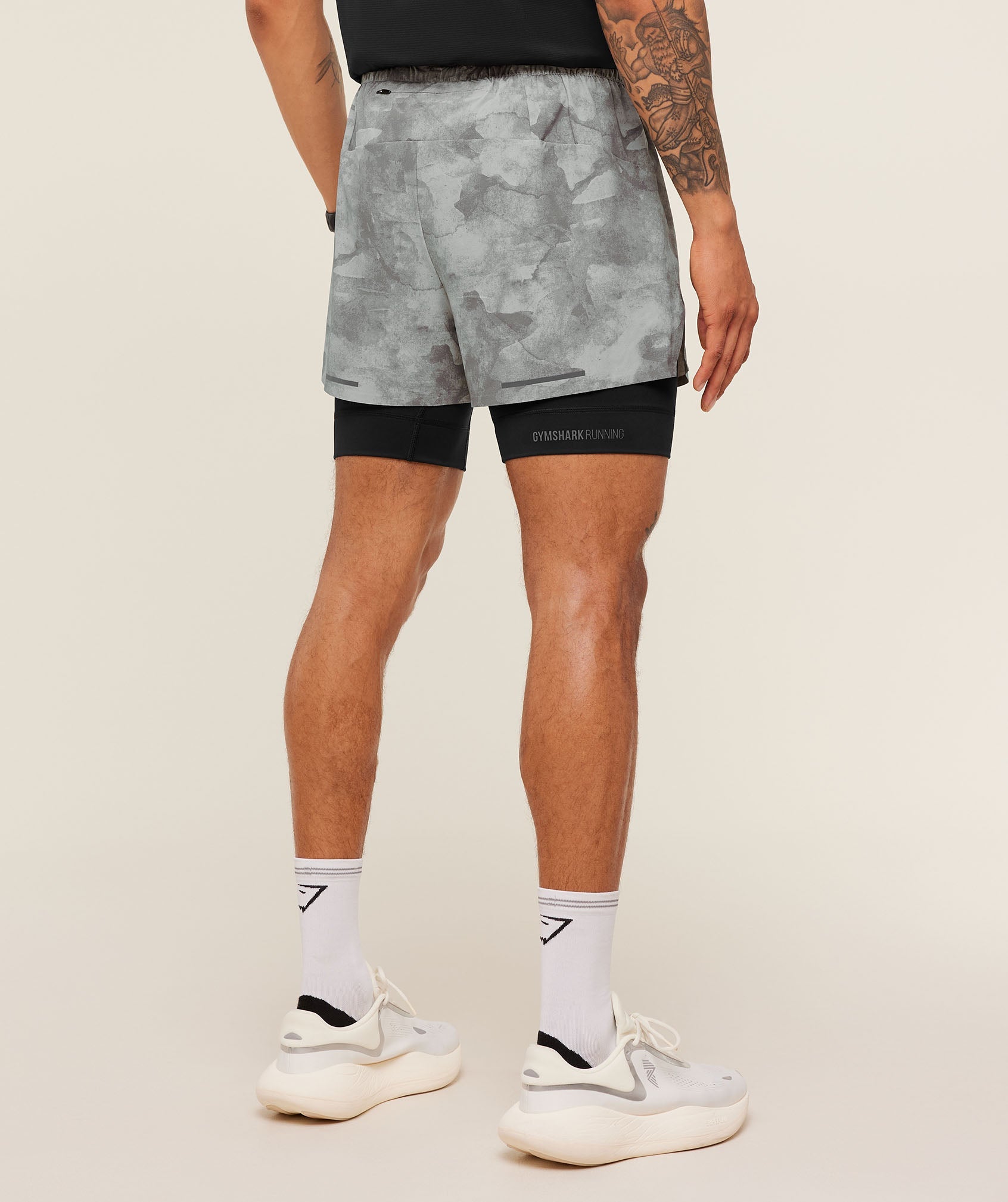 Gymshark Running Elite 2 In 1 5" Shorts Smokey Grey