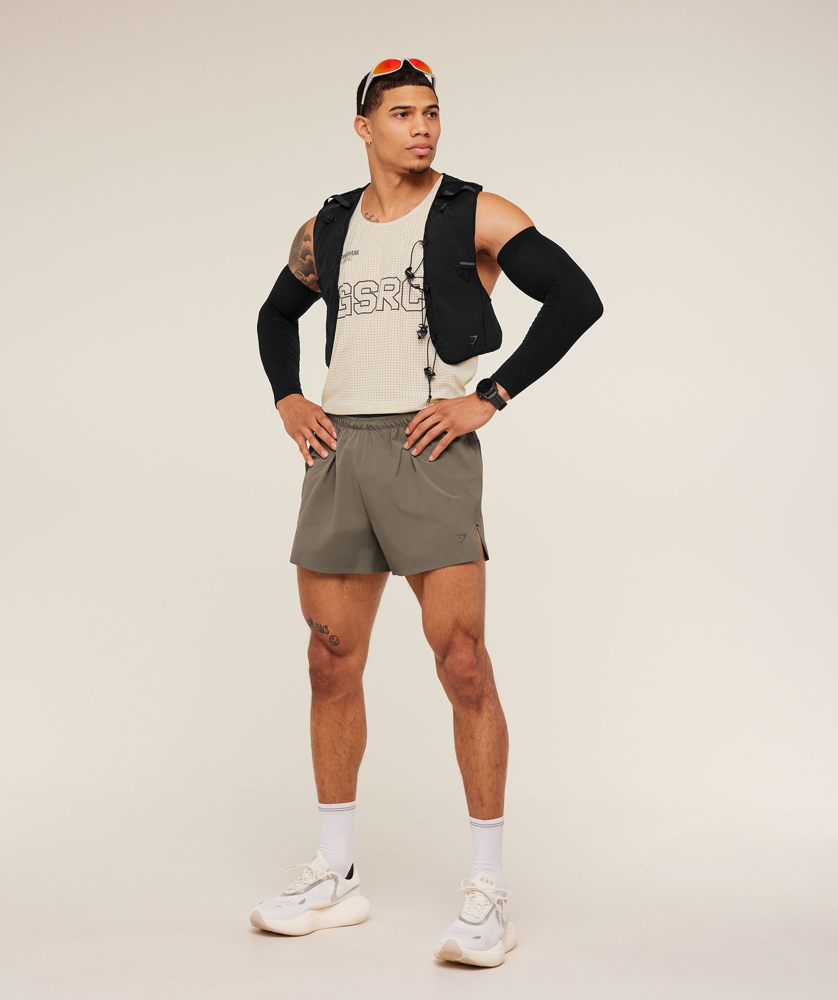 Gymshark Running Elite 5" Short Camo Brown
