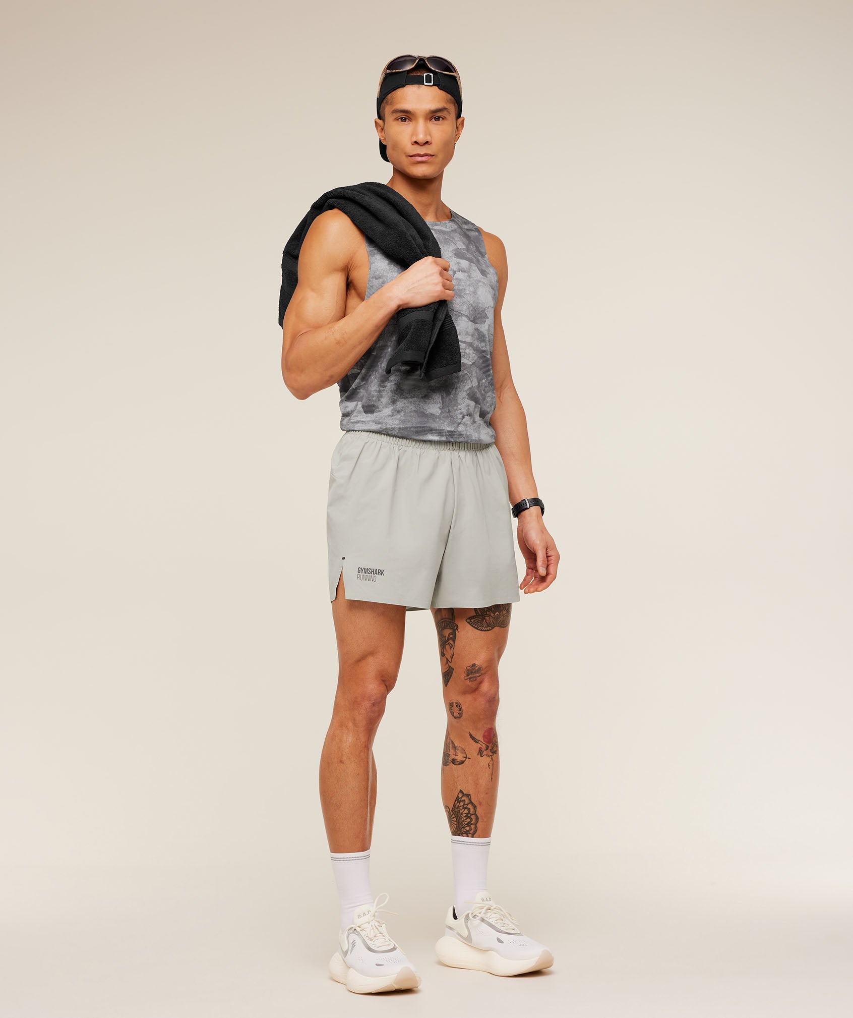 Gymshark Running Elite 5" Short Stone Grey