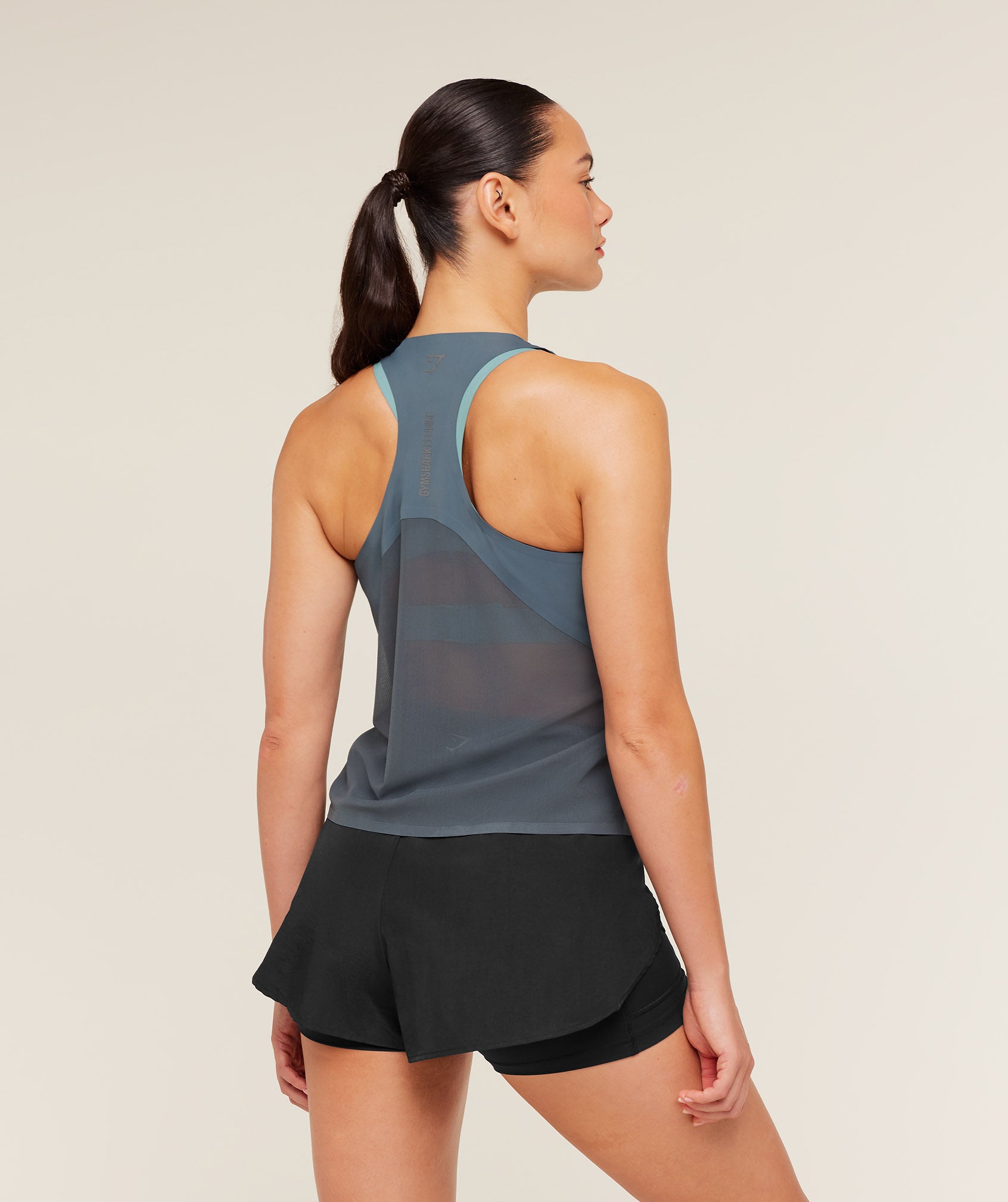 Women's Gymshark Running Elite Loose Fit Tank Titanium Blue