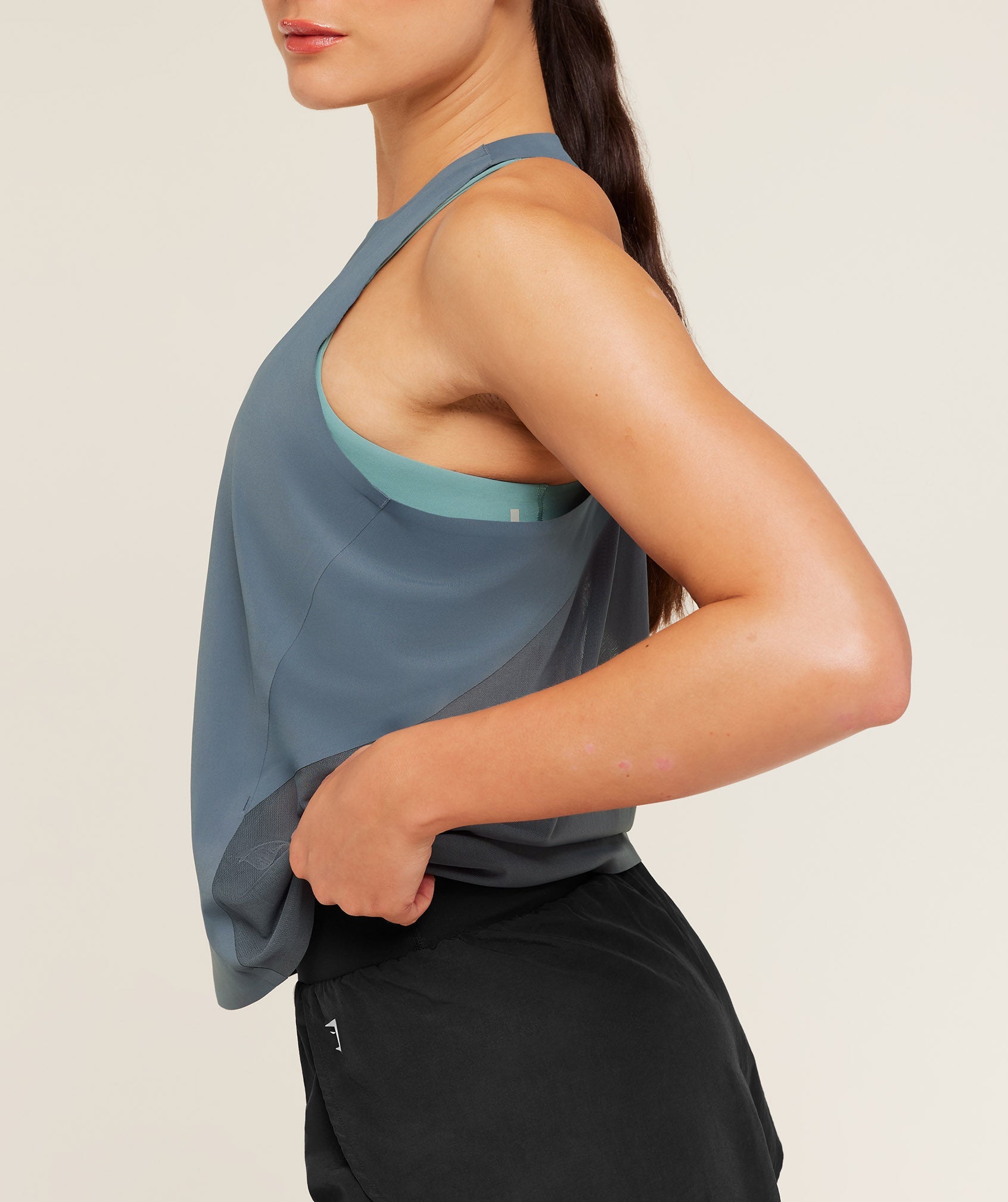 Women's Gymshark Running Elite Loose Fit Tank Titanium Blue