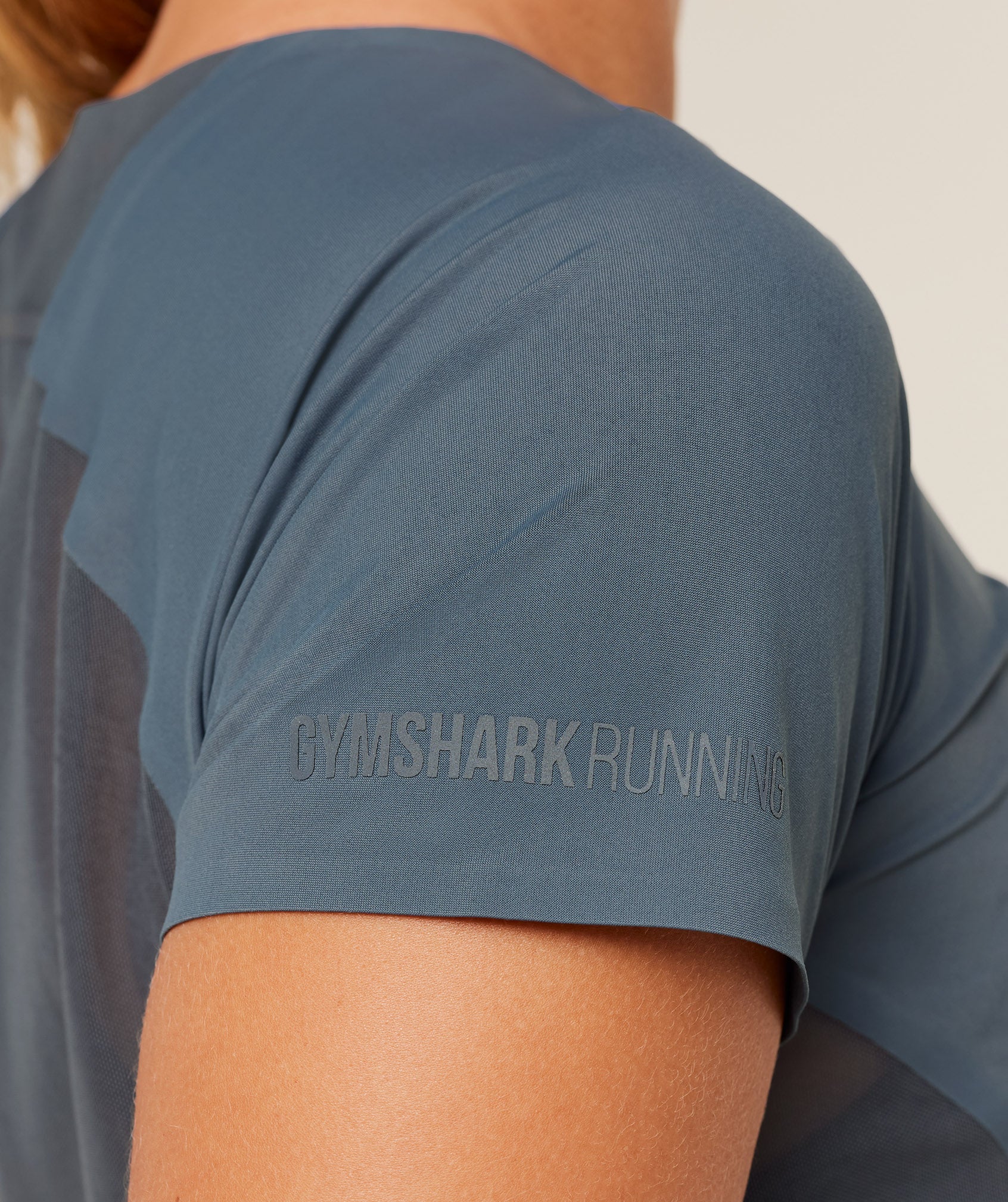 Women's Gymshark Running Elite T-Shirt Titanium Blue