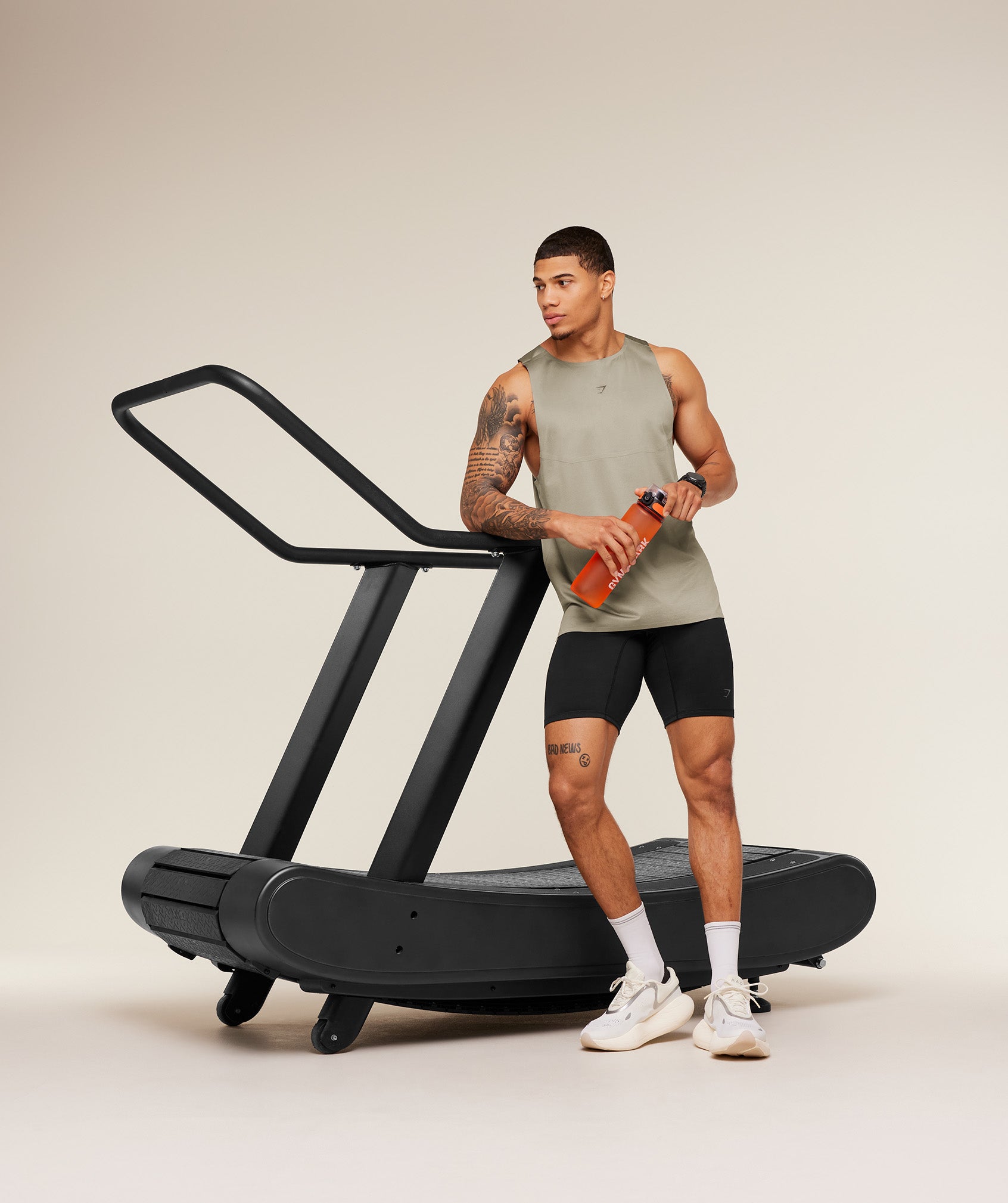 Gymshark Running Elite Tank Linen Brown