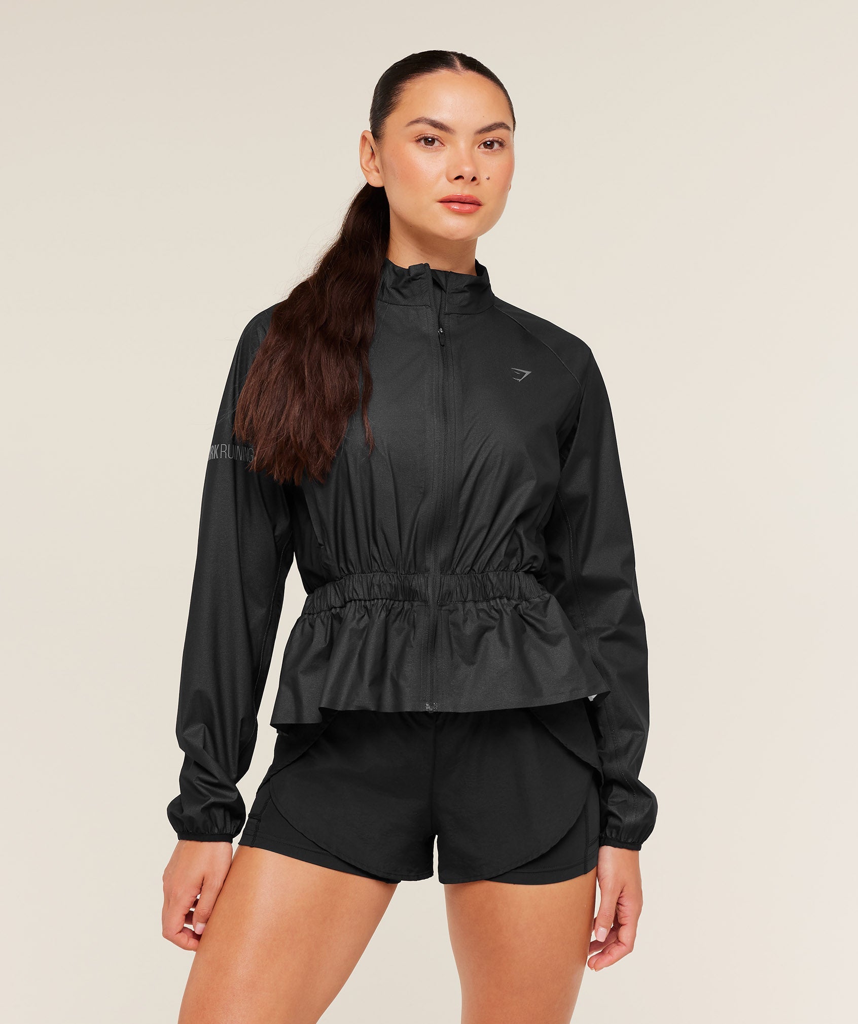 Women's Gymshark Running Elite Windproof Jacket Black