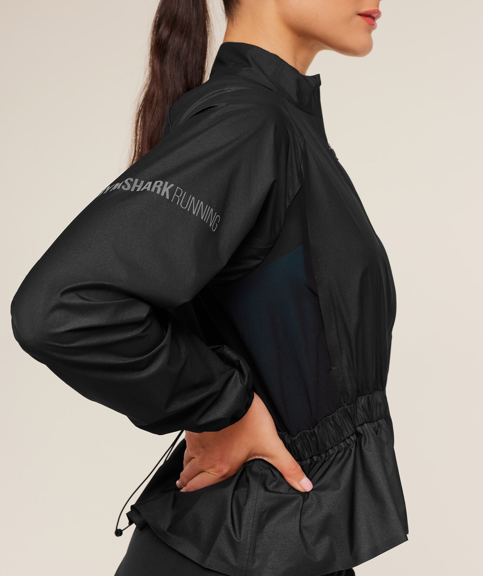 Women's Gymshark Running Elite Windproof Jacket Black