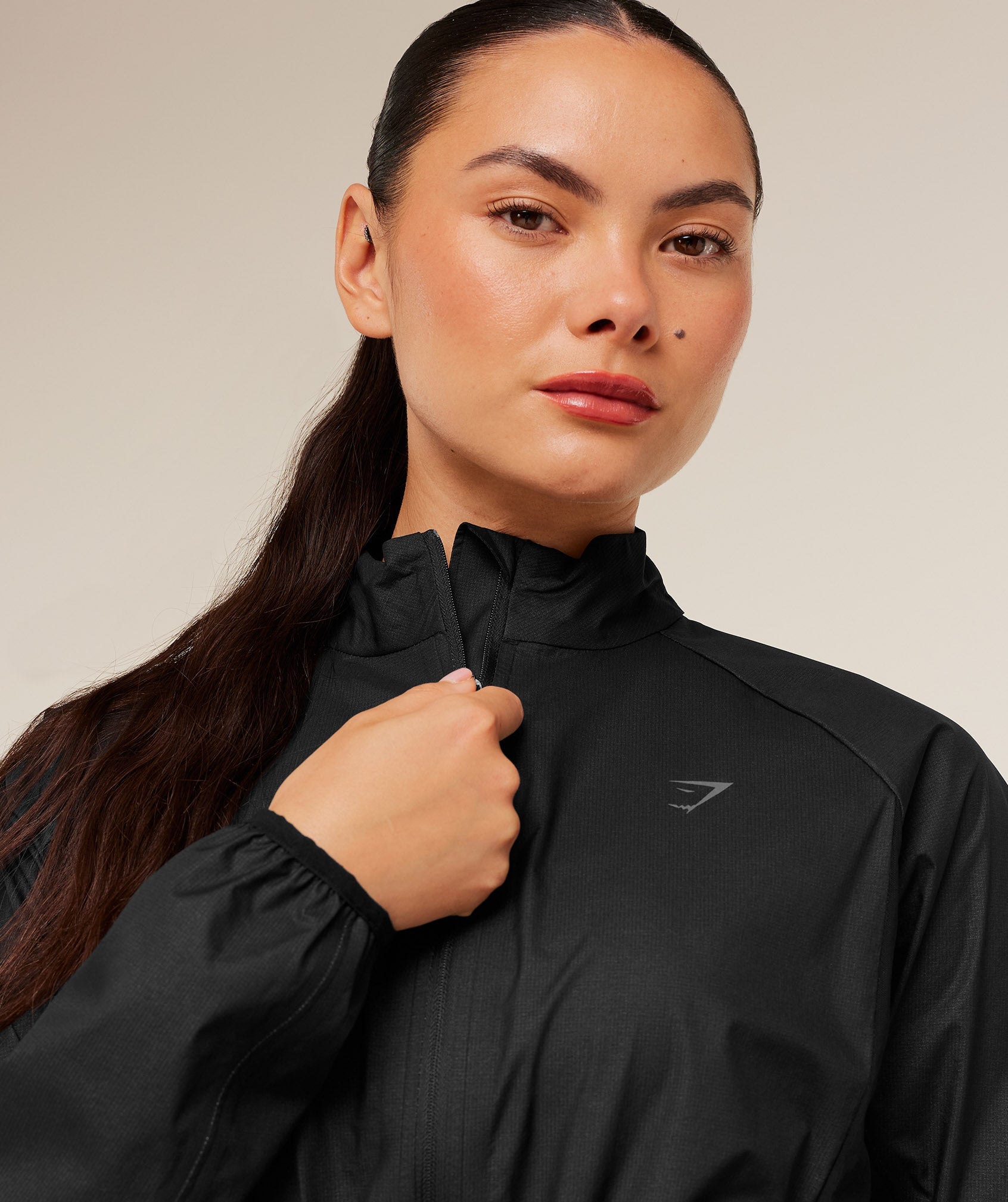 Women's Gymshark Running Elite Windproof Jacket Black