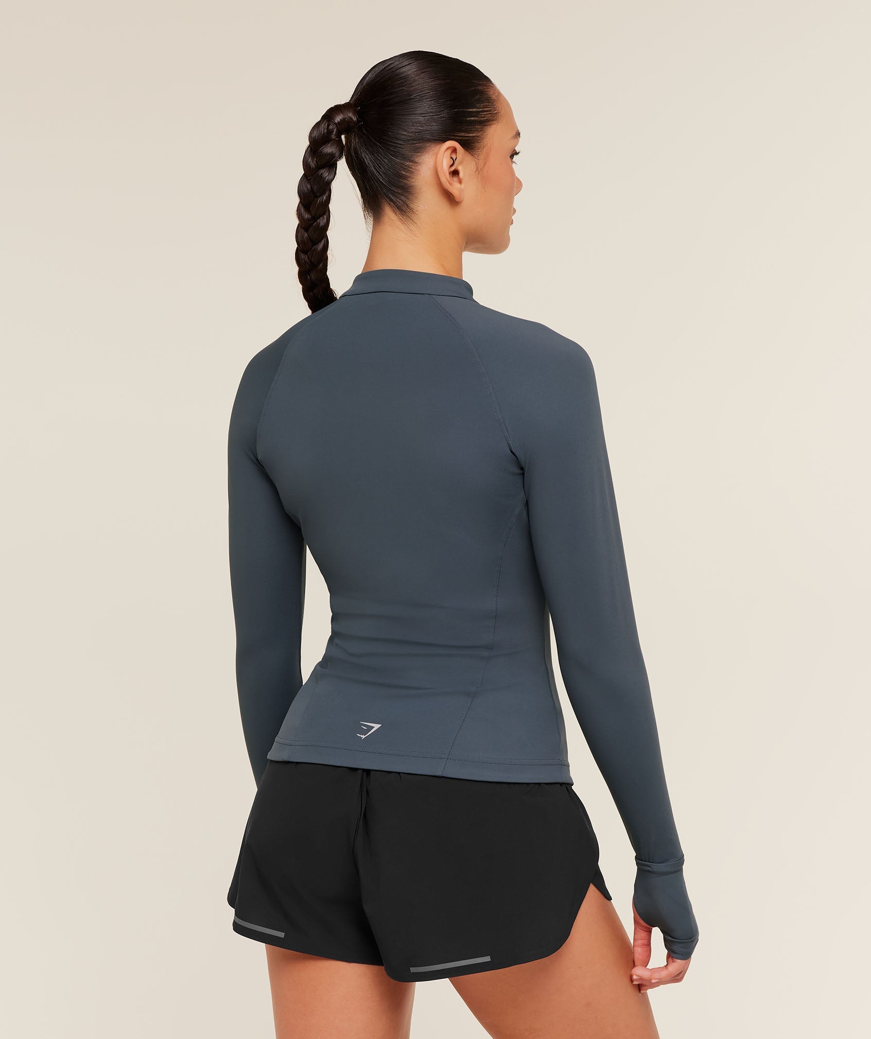 Women's Gymshark Running Full Zip Jacket Titanium Blue