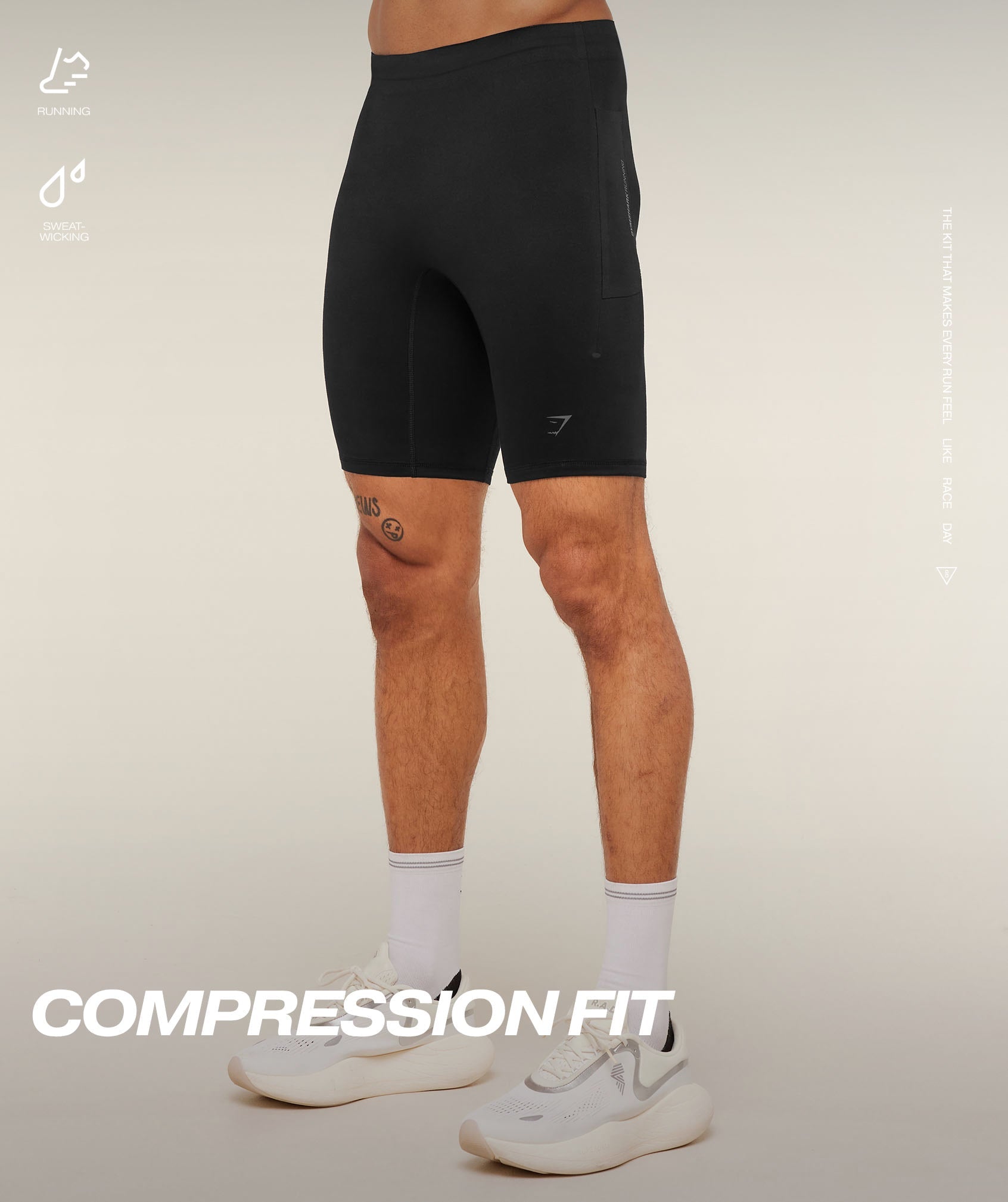 Gymshark Running Elite Race Half Tight Black