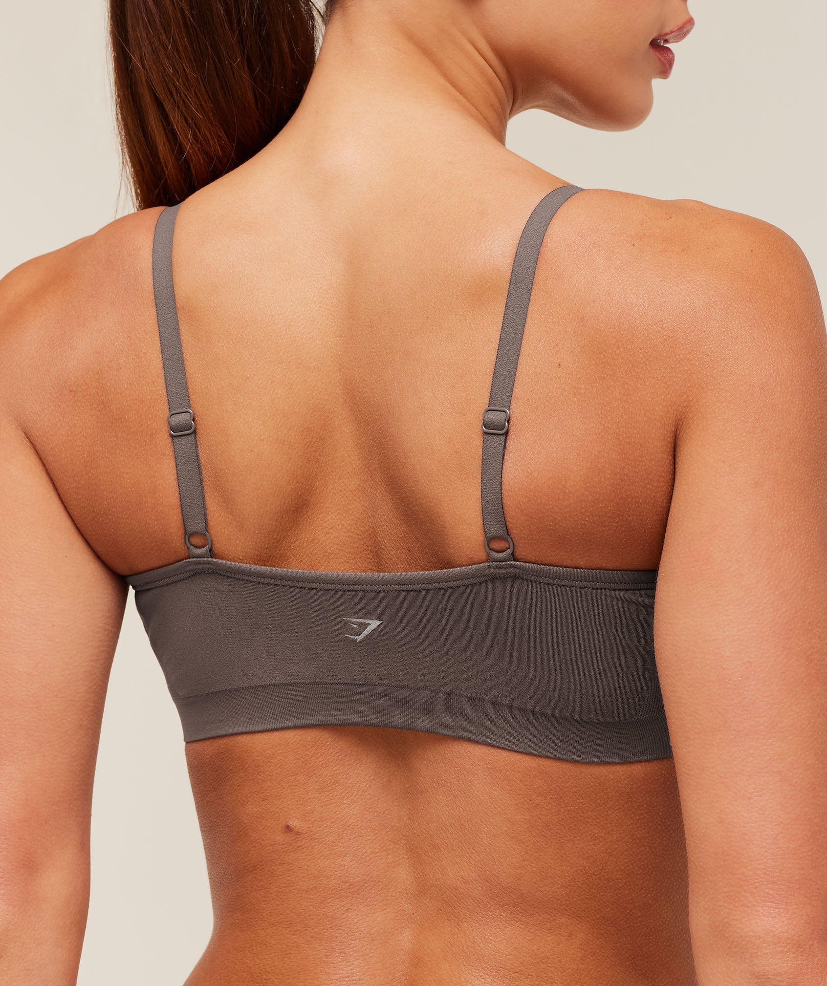 Women's Gymshark Featherform V-Neck Bralette Cool Brown
