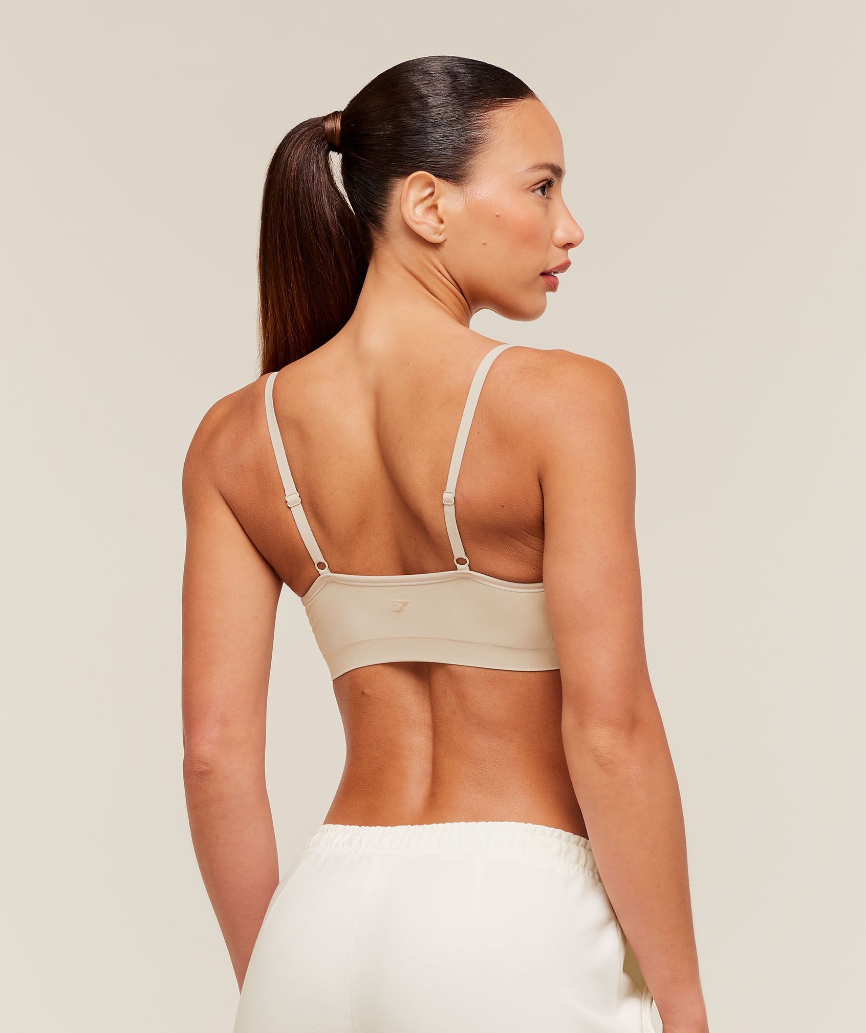 Women's Gymshark Featherform V-Neck Bralette Pebble Grey