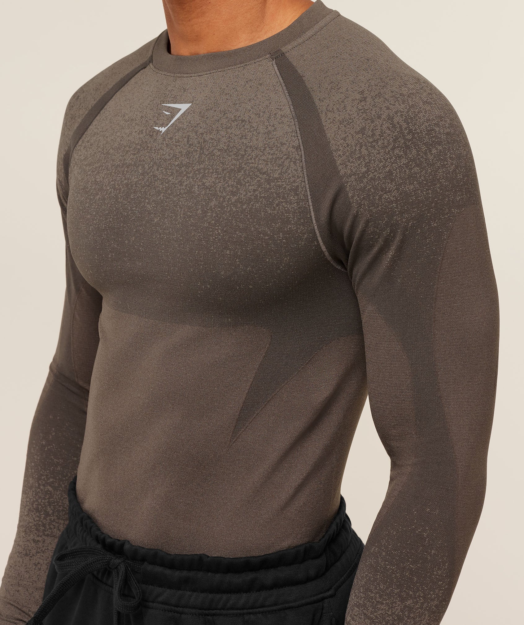 Gymshark Shadow Seamless Long Sleeve T-Shirt Camo Brown