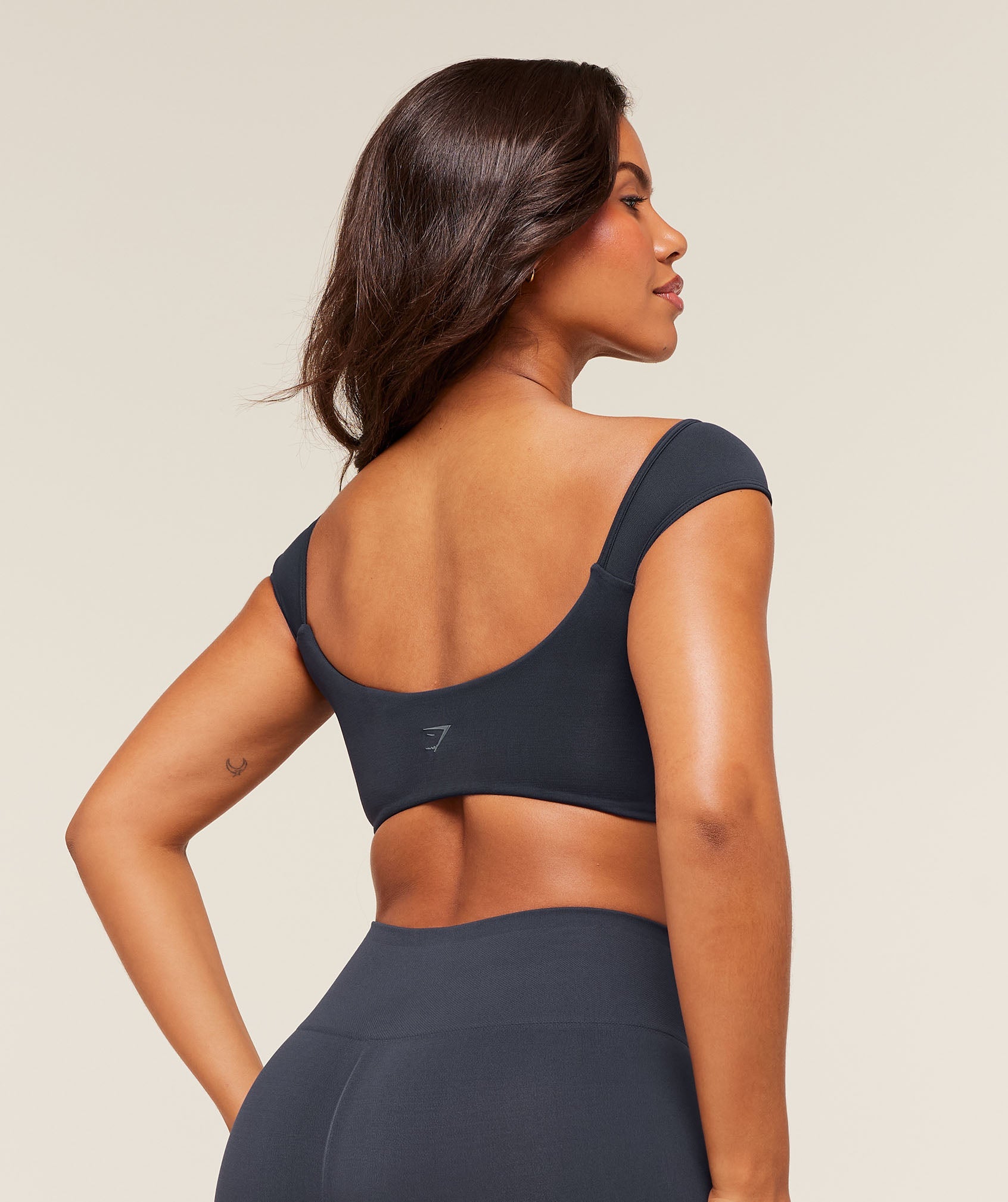 Women's Gymshark Soft Sculpt Cap Sleeve Bralette Heavy Blue