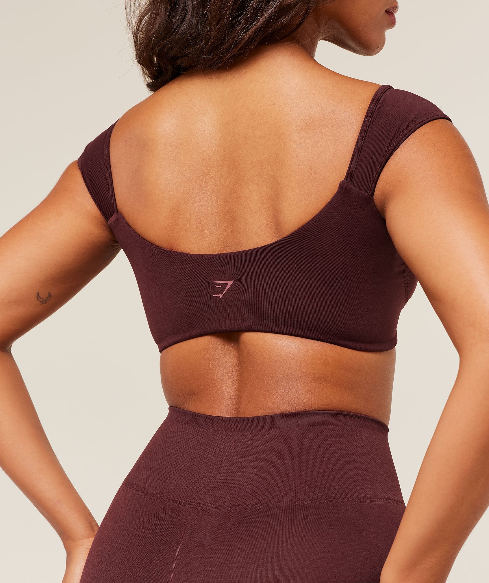 Women's Gymshark Soft Sculpt Cap Sleeve Bralette Rich Maroon