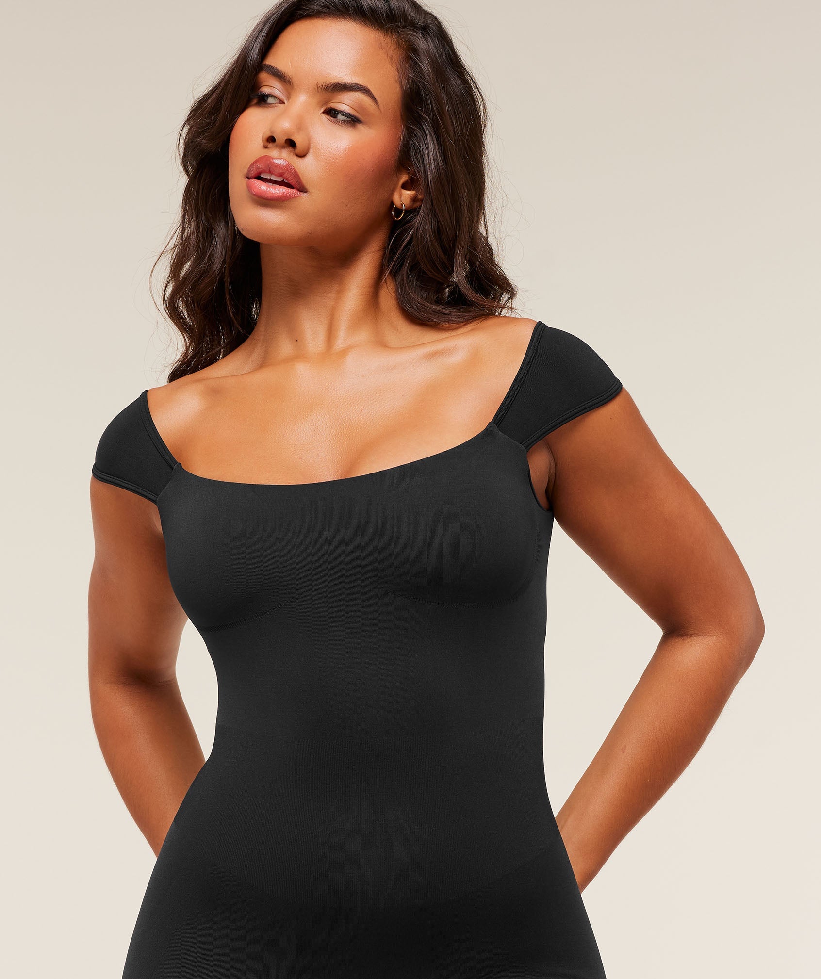 Women's Gymshark Soft Sculpt Cap Sleeve All-In-One Black