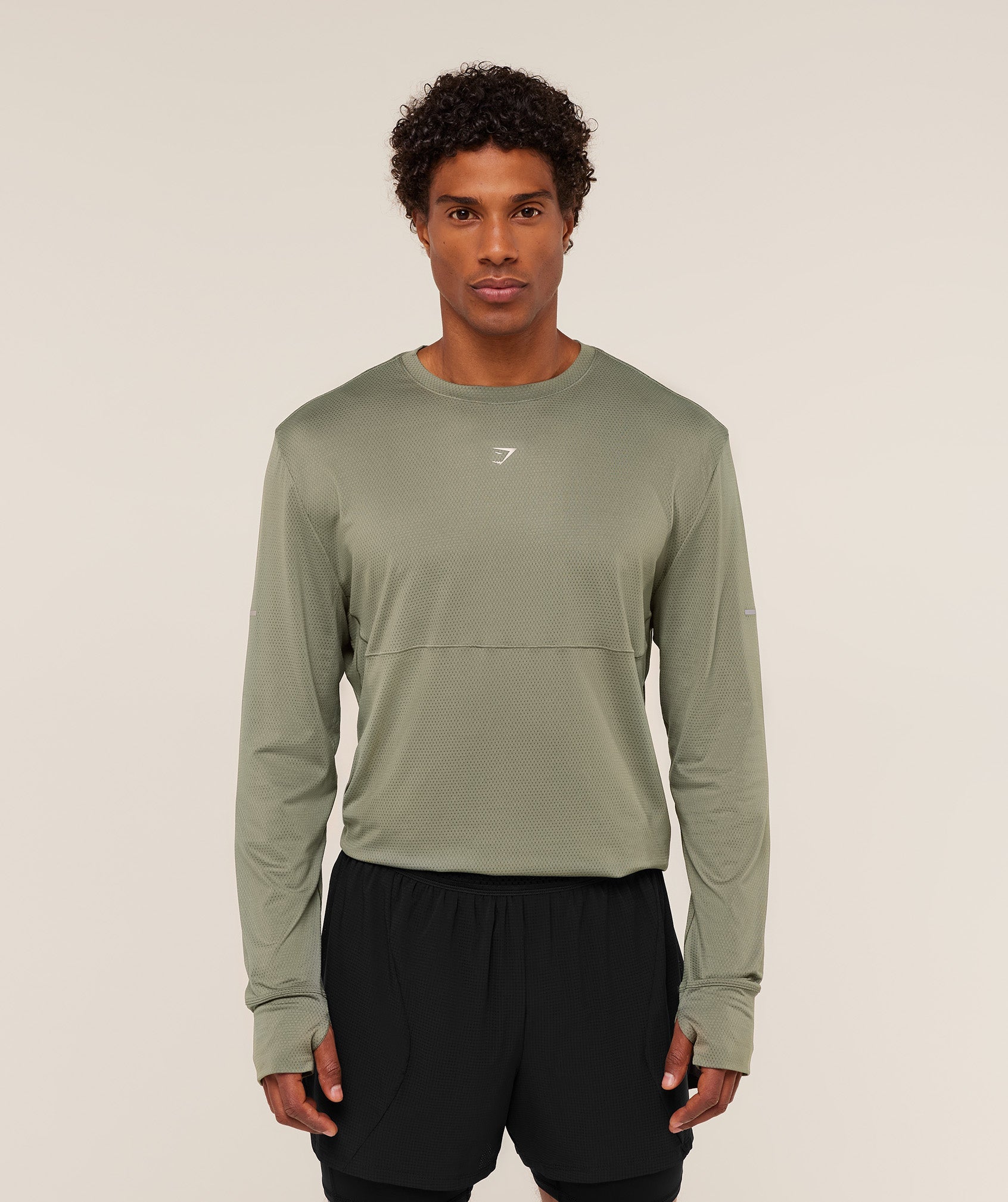 Gymshark Running Long Sleeve T-Shirt Base Green
