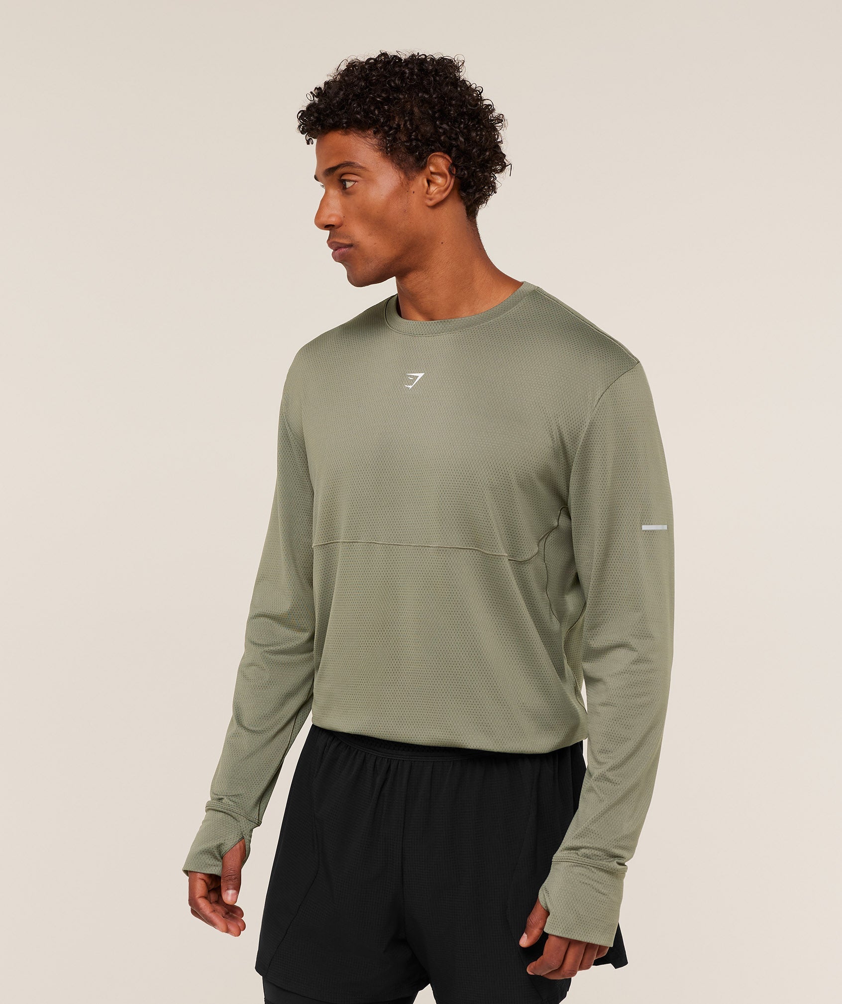Gymshark Running Long Sleeve T-Shirt Base Green